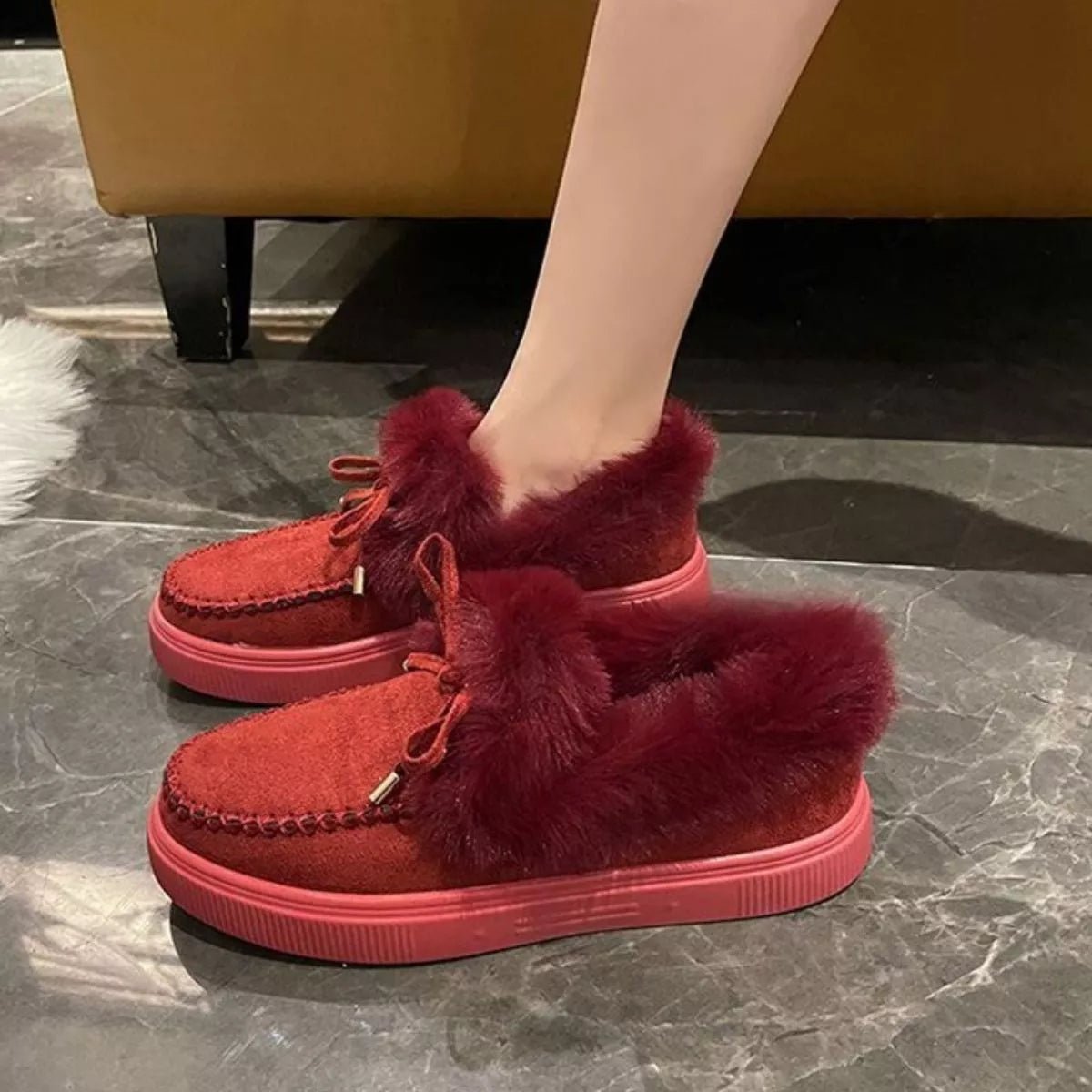 Fuzzy Round Toe Slip - Ons - Flip Flop Dynasty