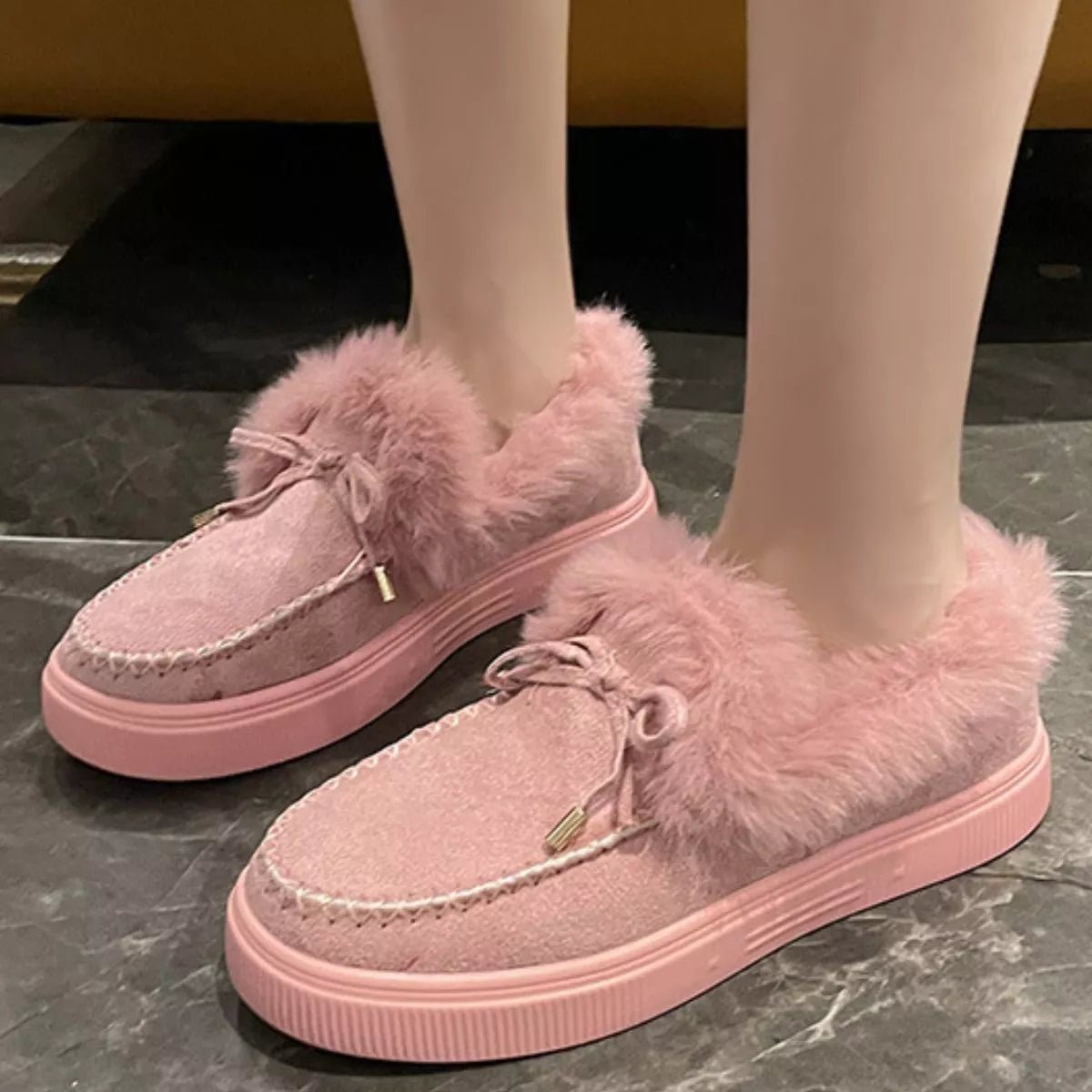 Fuzzy Round Toe Slip - Ons - Flip Flop Dynasty