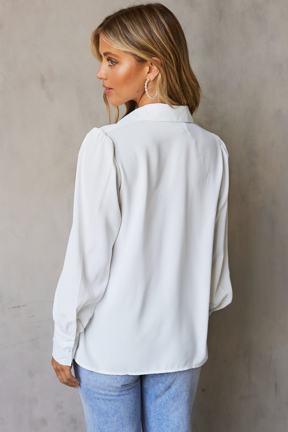 Gathered Detail Puff Sleeve Shirt - Flip Flop Dynasty