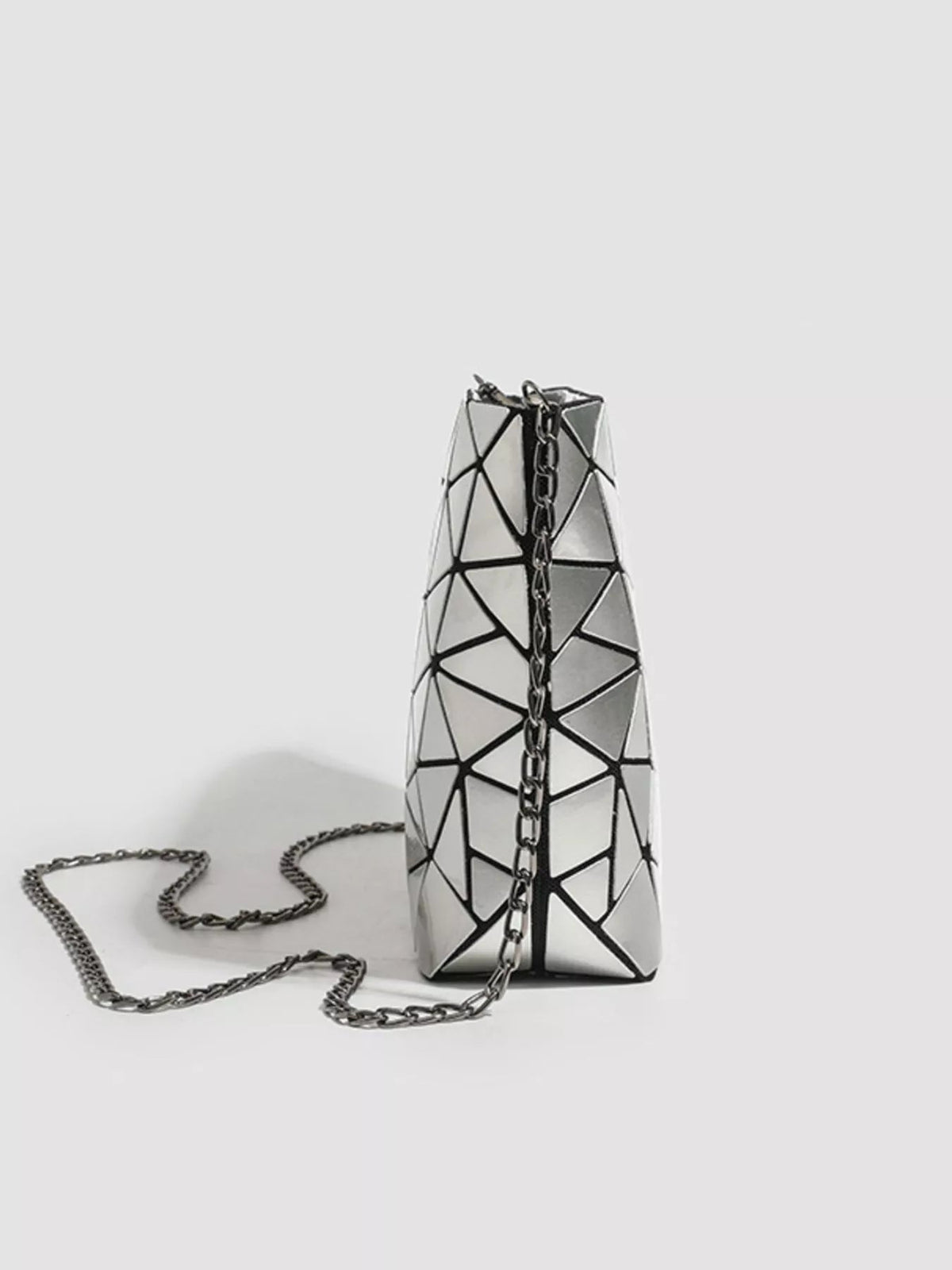 Geometric Metallic Crossbody Bag with Chain Strap - Flip Flop Dynasty
