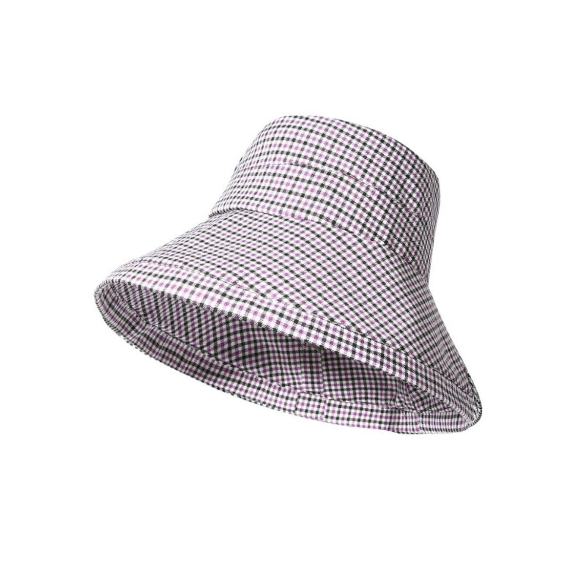 Gingham Pattern Wide Brim Bucket Hat - Flip Flop Dynasty
