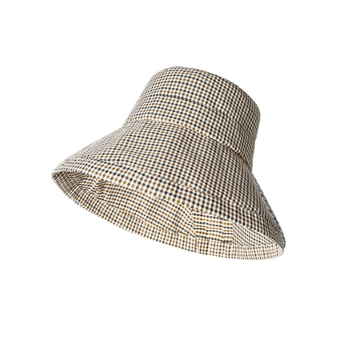 Gingham Pattern Wide Brim Bucket Hat - Flip Flop Dynasty