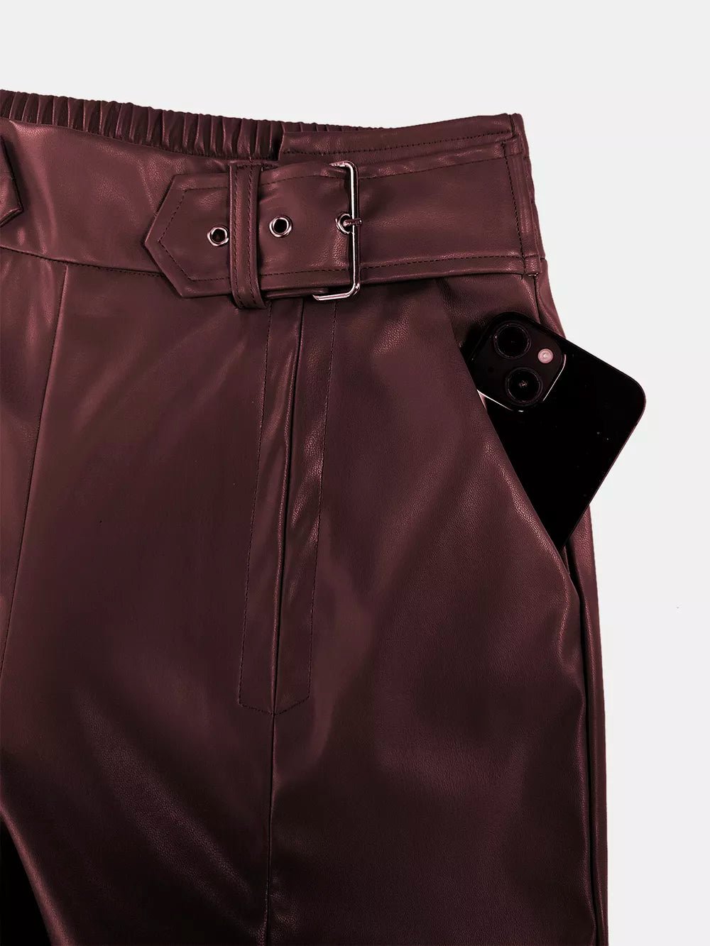 Half Elastic Waist Wide Leg Pants - Flip Flop Dynasty