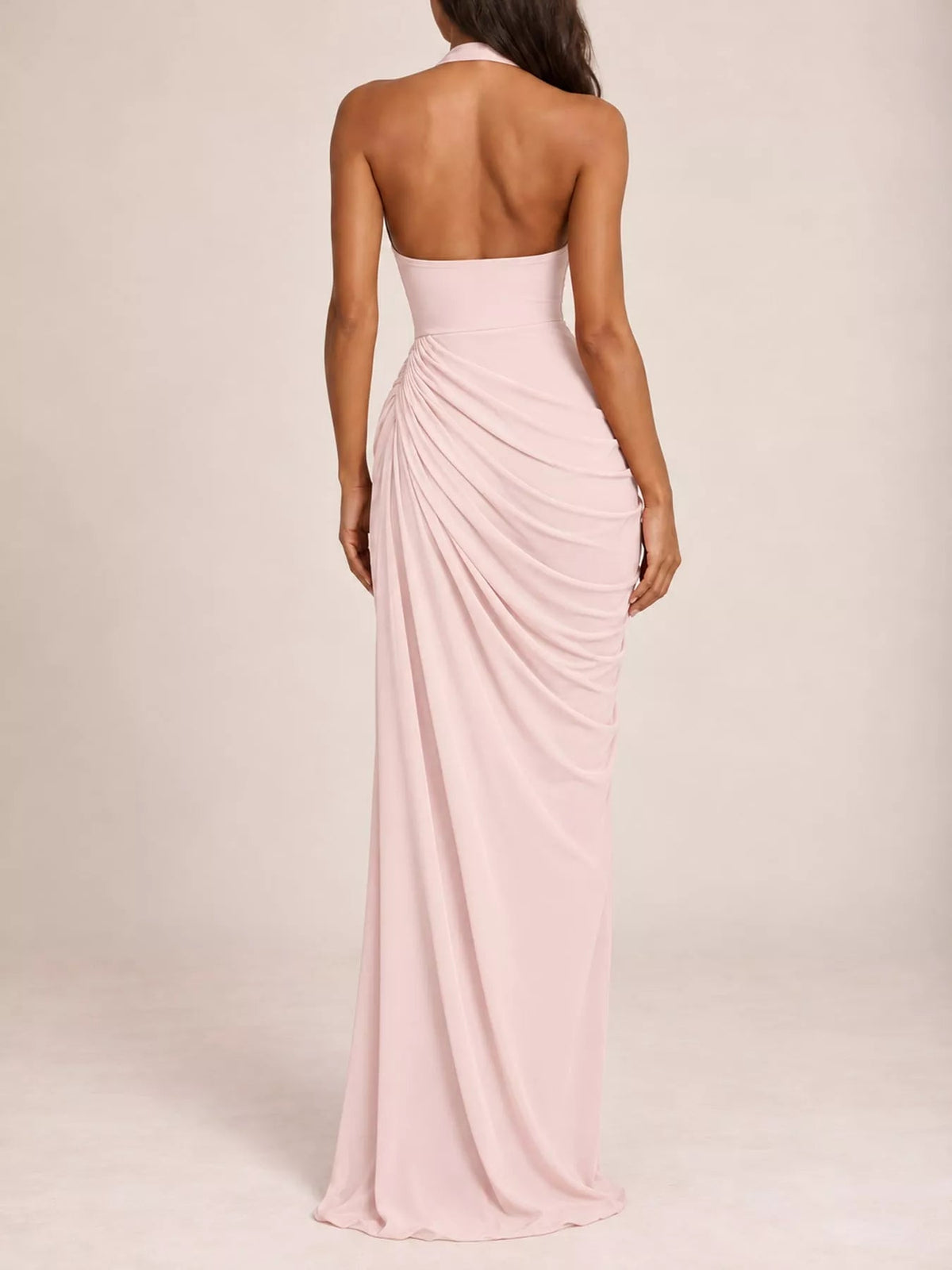 Halter Neck High-Slit Maxi Evening Dress - Flip Flop Dynasty