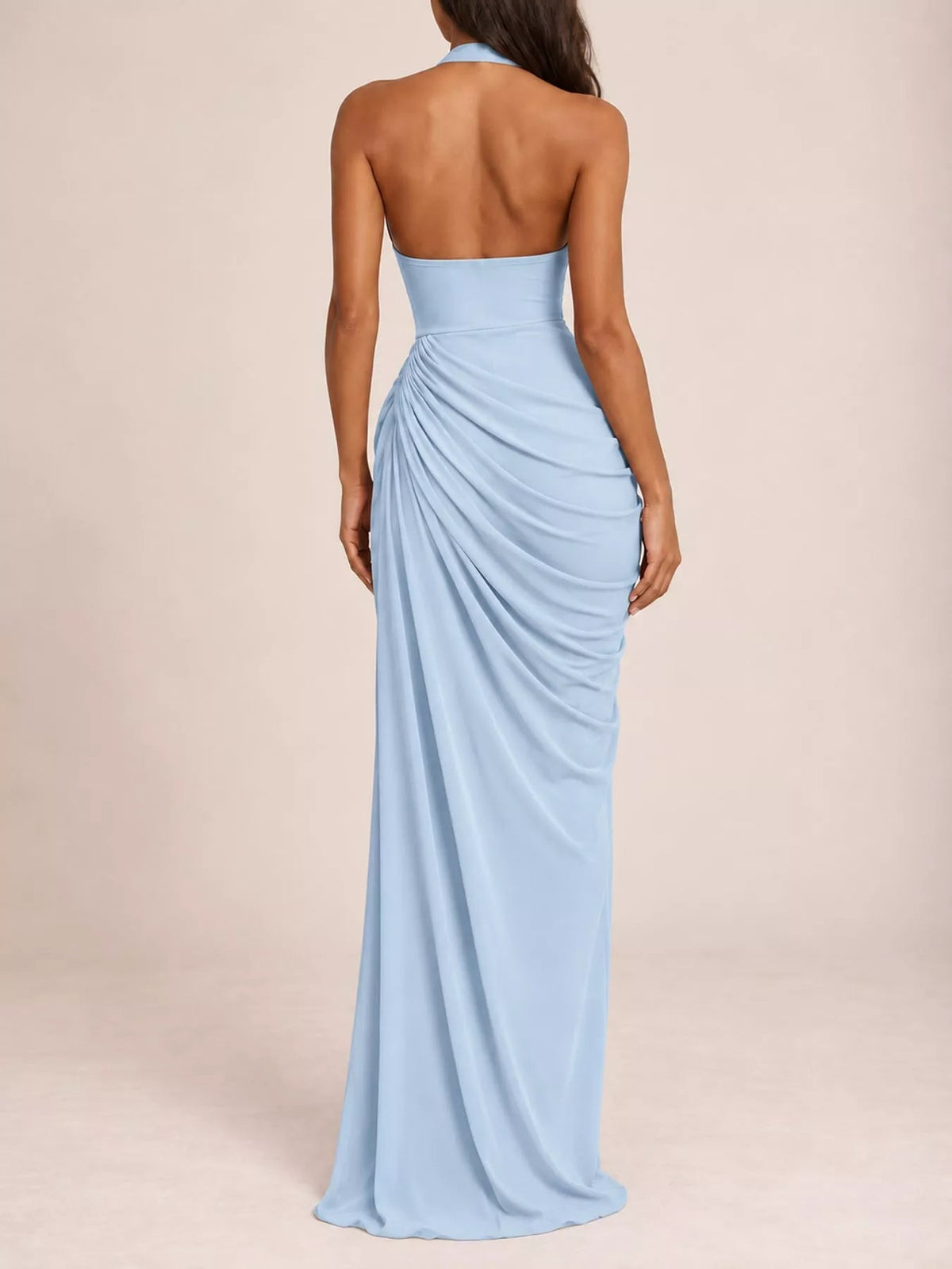 Halter Neck High-Slit Maxi Evening Dress - Flip Flop Dynasty
