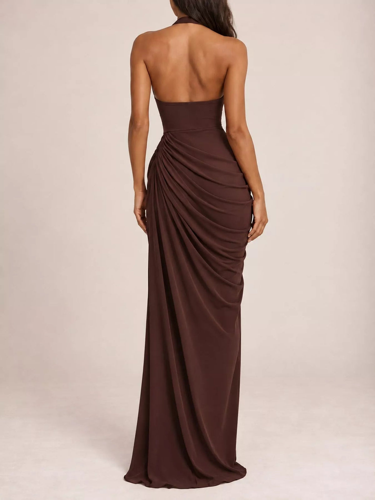 Halter Neck High-Slit Maxi Evening Dress - Flip Flop Dynasty