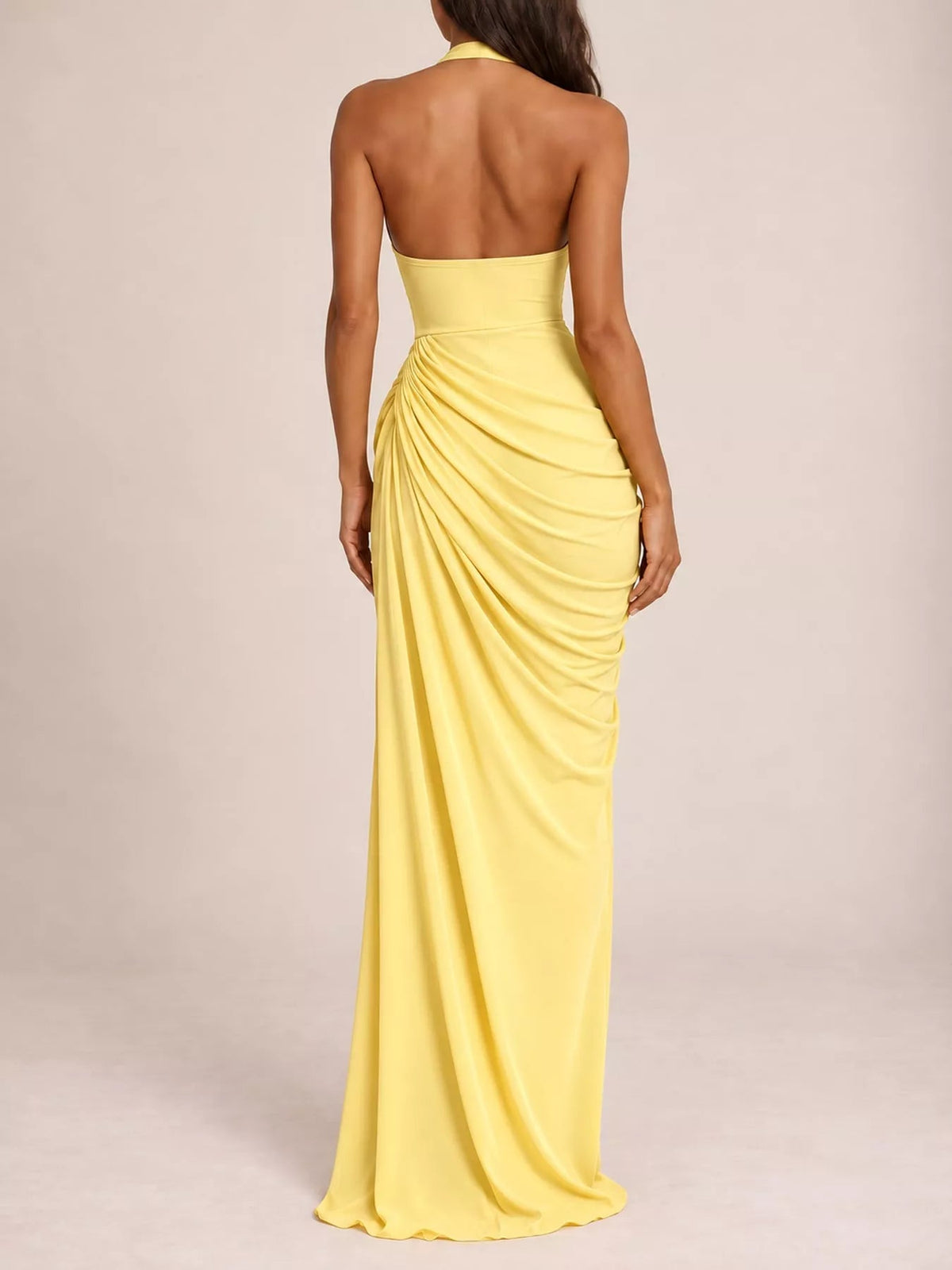 Halter Neck High-Slit Maxi Evening Dress - Flip Flop Dynasty