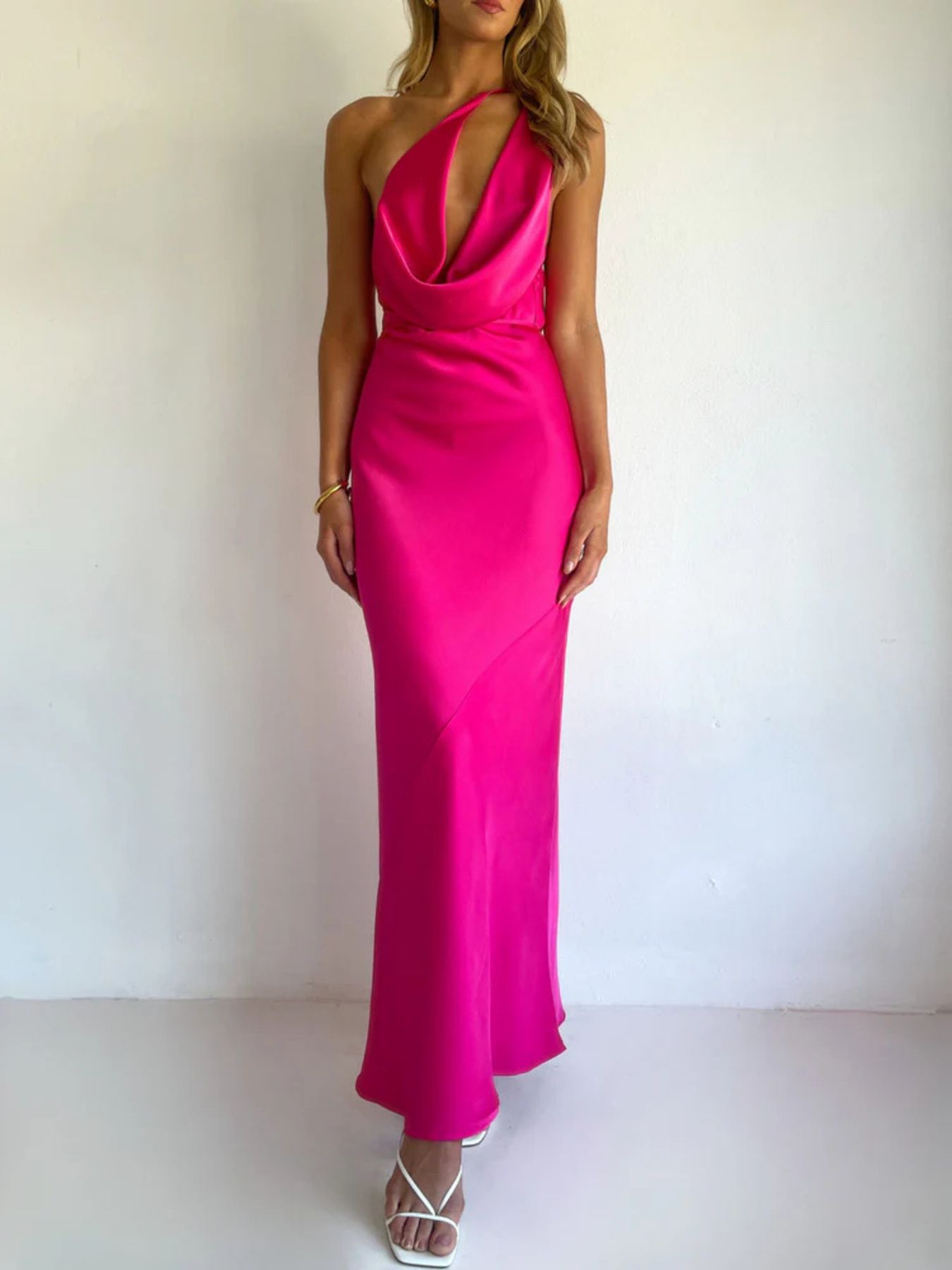 Halter Neck Satin Maxi Dress - Flip Flop Dynasty
