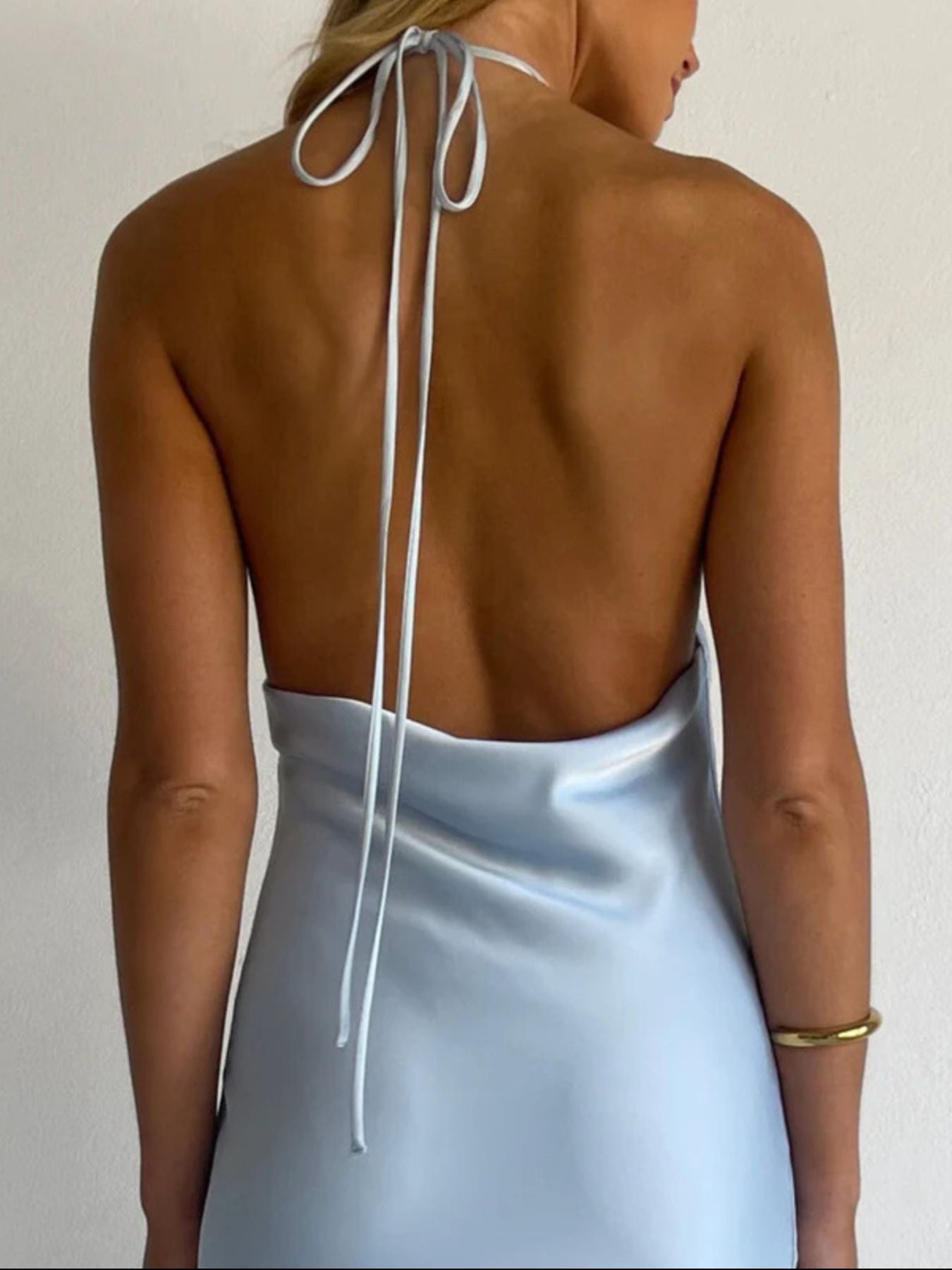 Halter Neck Satin Maxi Dress - Flip Flop Dynasty