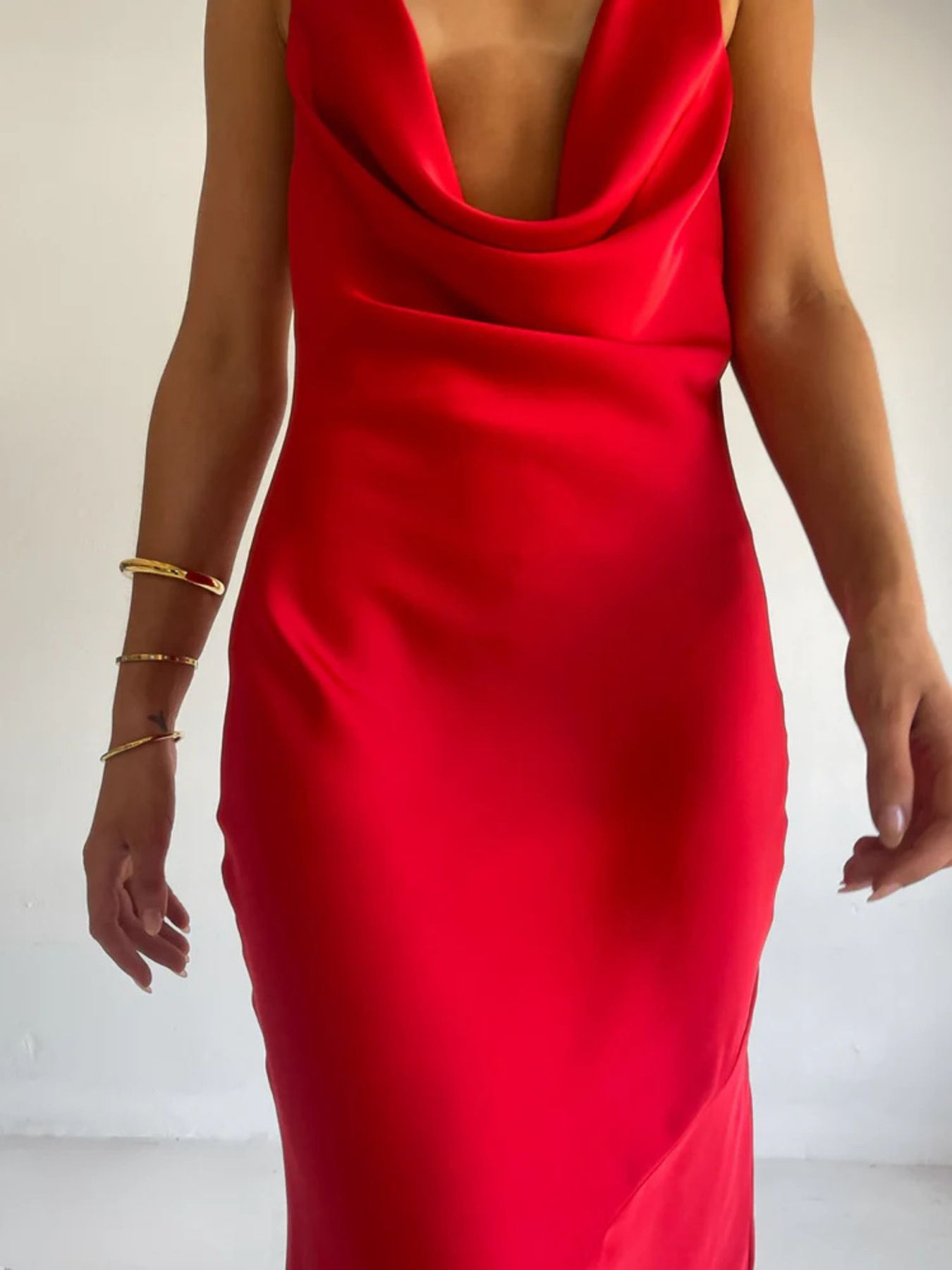 Halter Neck Satin Maxi Dress - Flip Flop Dynasty
