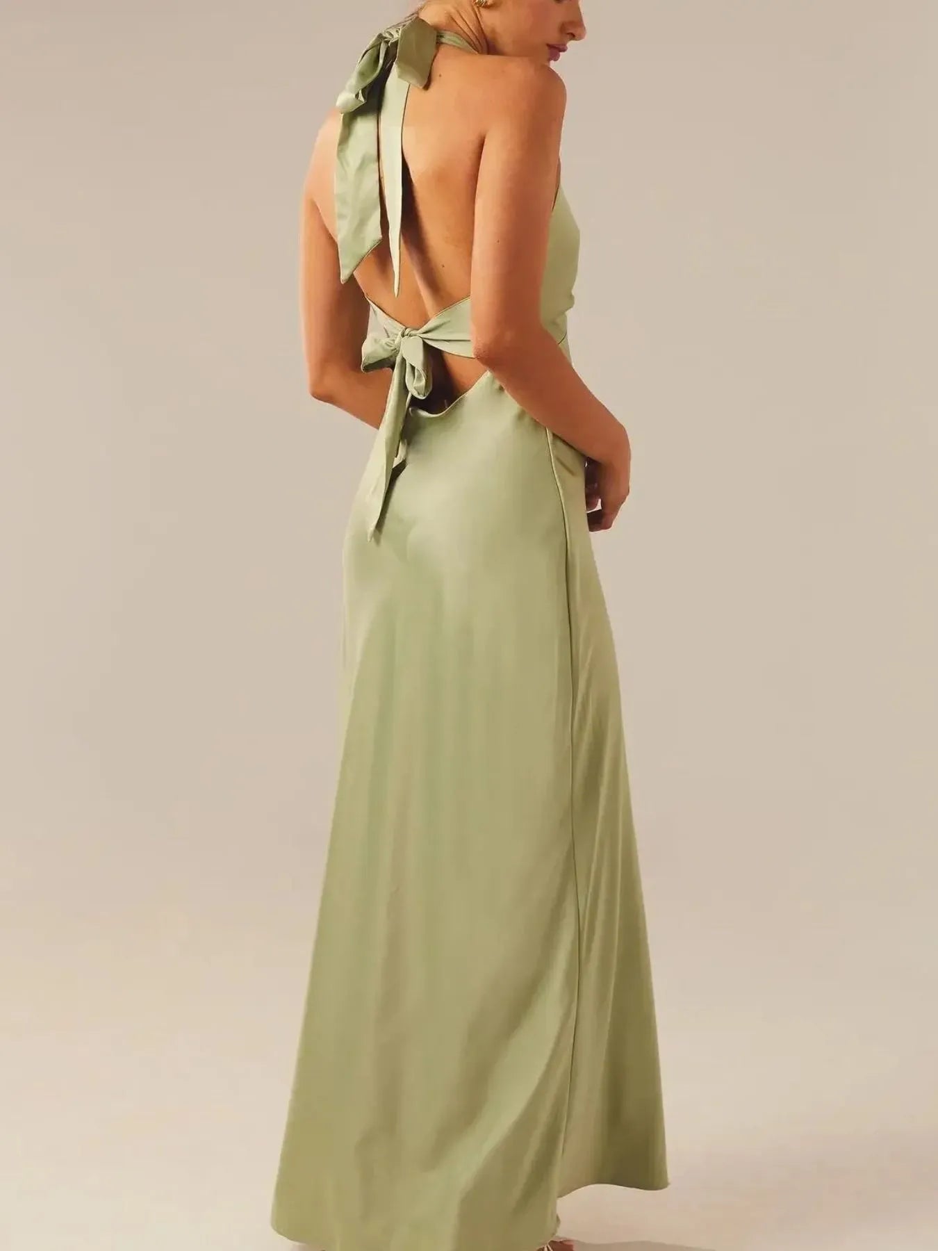 Halter Neck Wrap Maxi Dress with Tie Detail - Flip Flop Dynasty