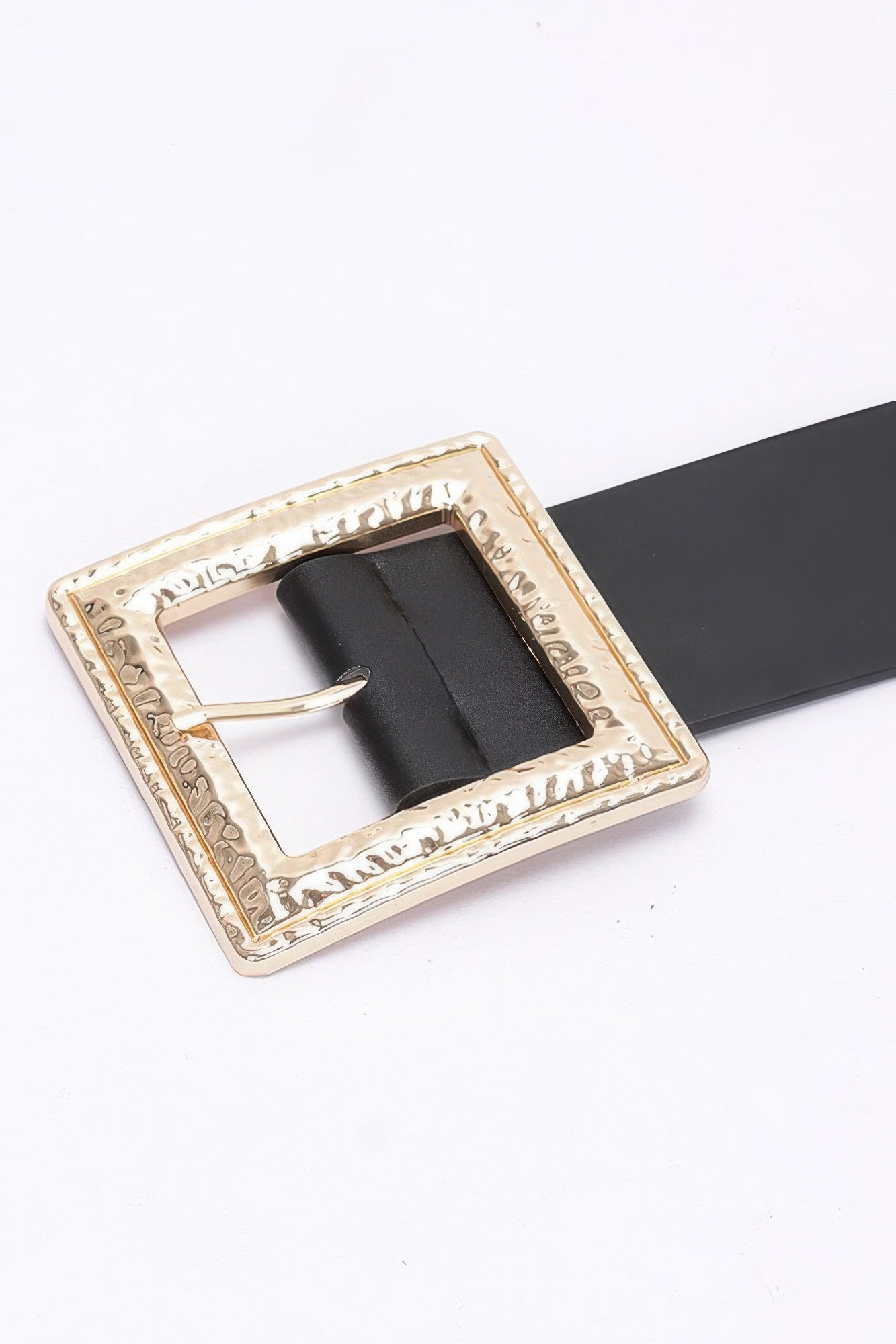 Hammered Metal Buckle Stretch Belt - Flip Flop Dynasty