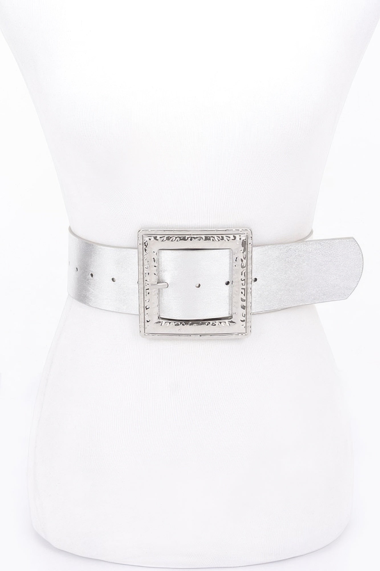 Hammered Metal Buckle Stretch Belt - Flip Flop Dynasty