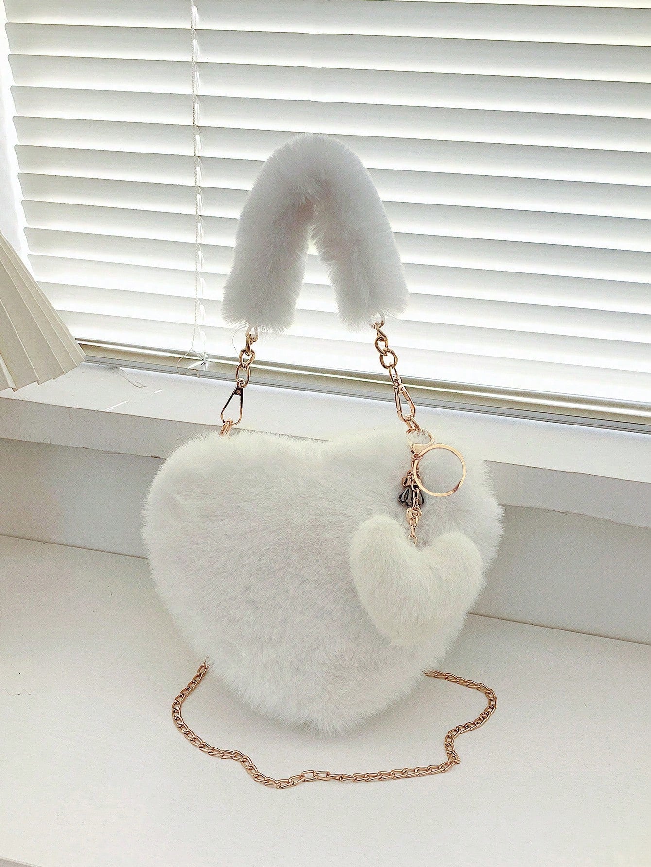 Heart Shape Faux Fur Handbag - Flip Flop Dynasty