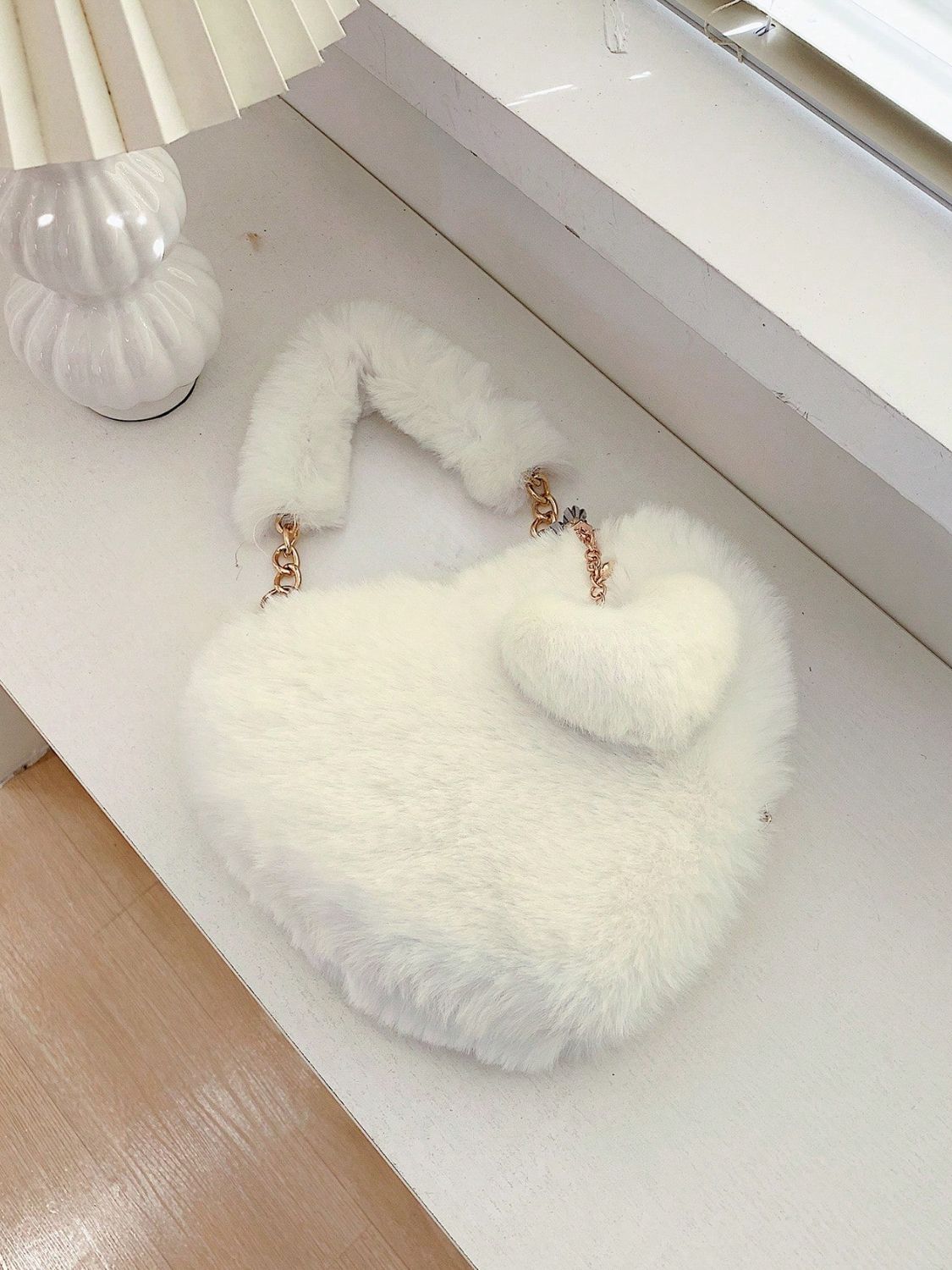 Heart Shape Faux Fur Handbag - Flip Flop Dynasty