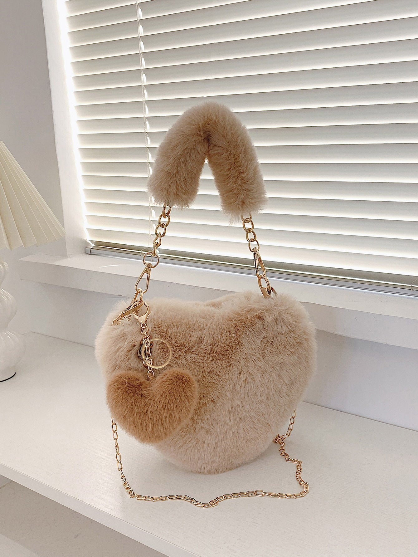 Heart Shape Faux Fur Handbag - Flip Flop Dynasty