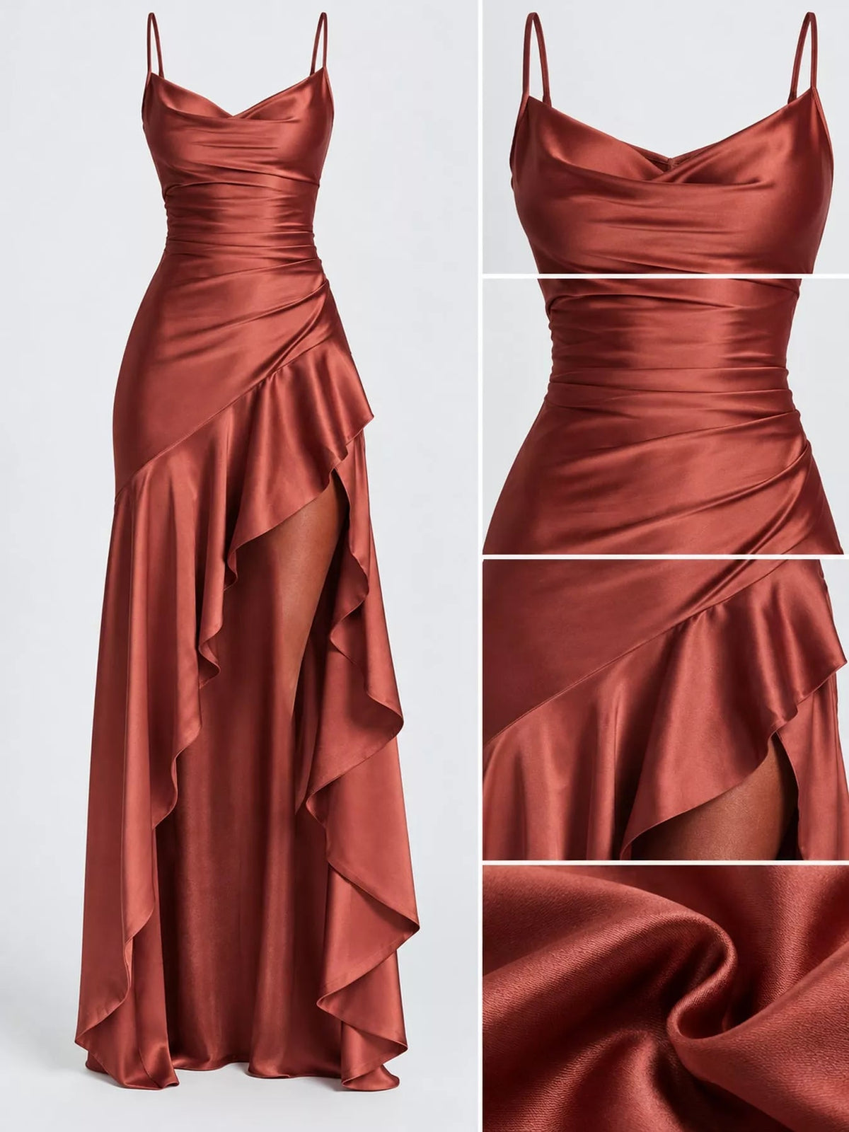 High-Low Ruffle Hem Evening Dress - Flip Flop Dynasty