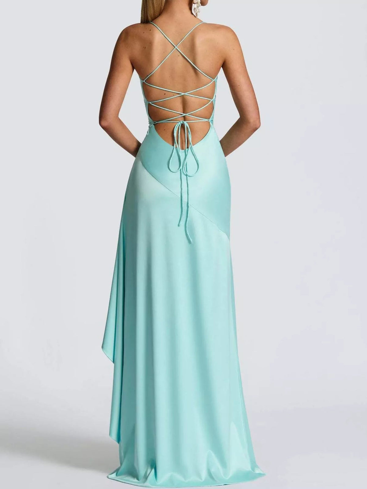 High-Low Ruffle Hem Evening Dress - Flip Flop Dynasty