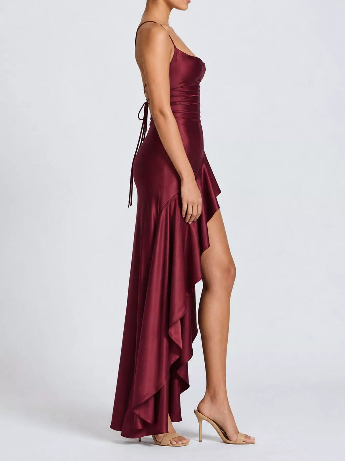 High-Low Ruffle Hem Evening Dress - Flip Flop Dynasty