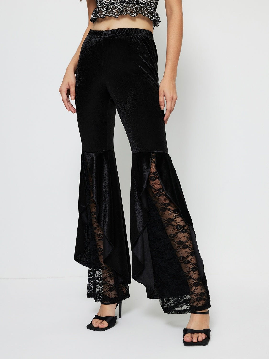 High Waist Lace Flare Pants - Flip Flop Dynasty