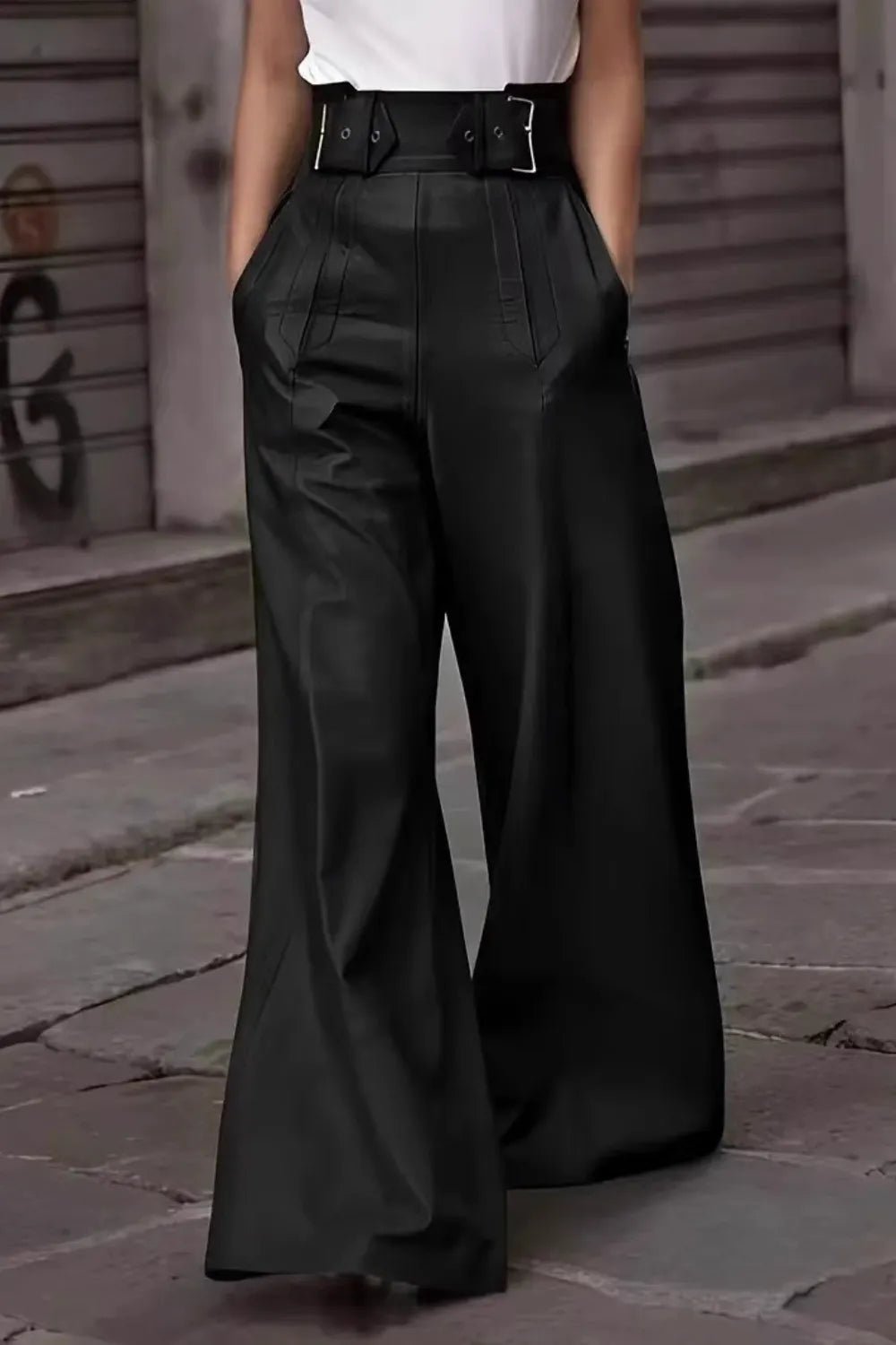High Waist Wide Flare Pants - Flip Flop Dynasty