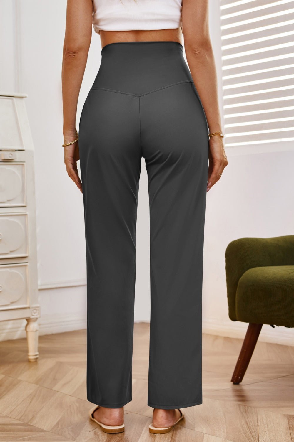 High Waist Wide Leg Pants with Pockets - Flip Flop Dynasty