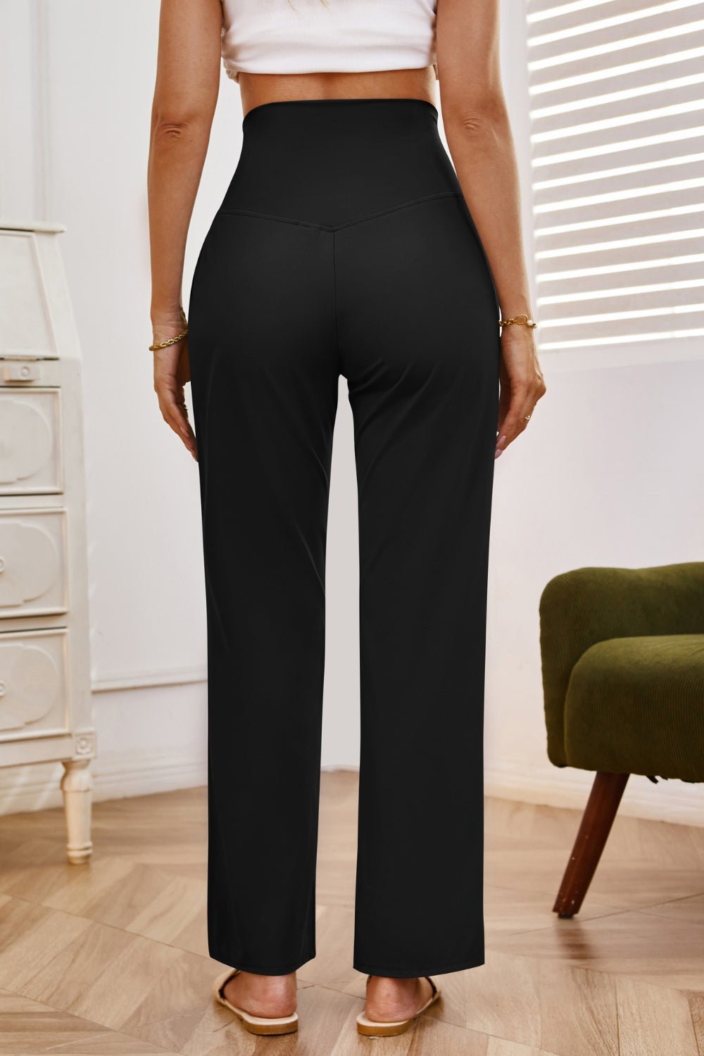 High Waist Wide Leg Pants with Pockets - Flip Flop Dynasty