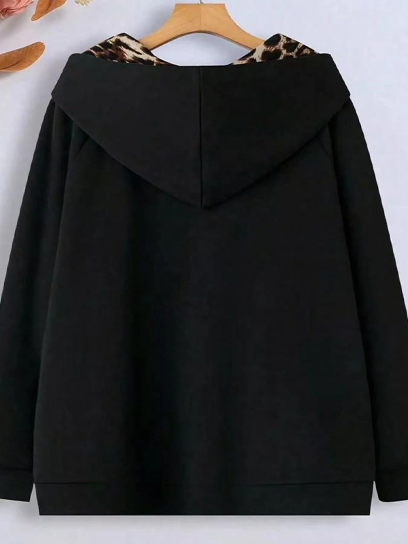 Hooded Leopard Lined Zip - Up Outerwear - Flip Flop Dynasty