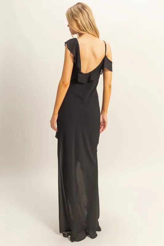 HYFVE Chiffon Ruffle Trim Midi Dress - Flip Flop Dynasty