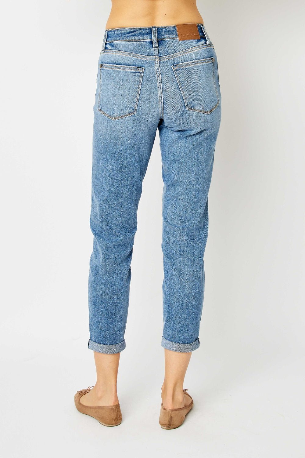 Judy Blue Full Size Cuffed Hem Slim Jeans - Flip Flop Dynasty