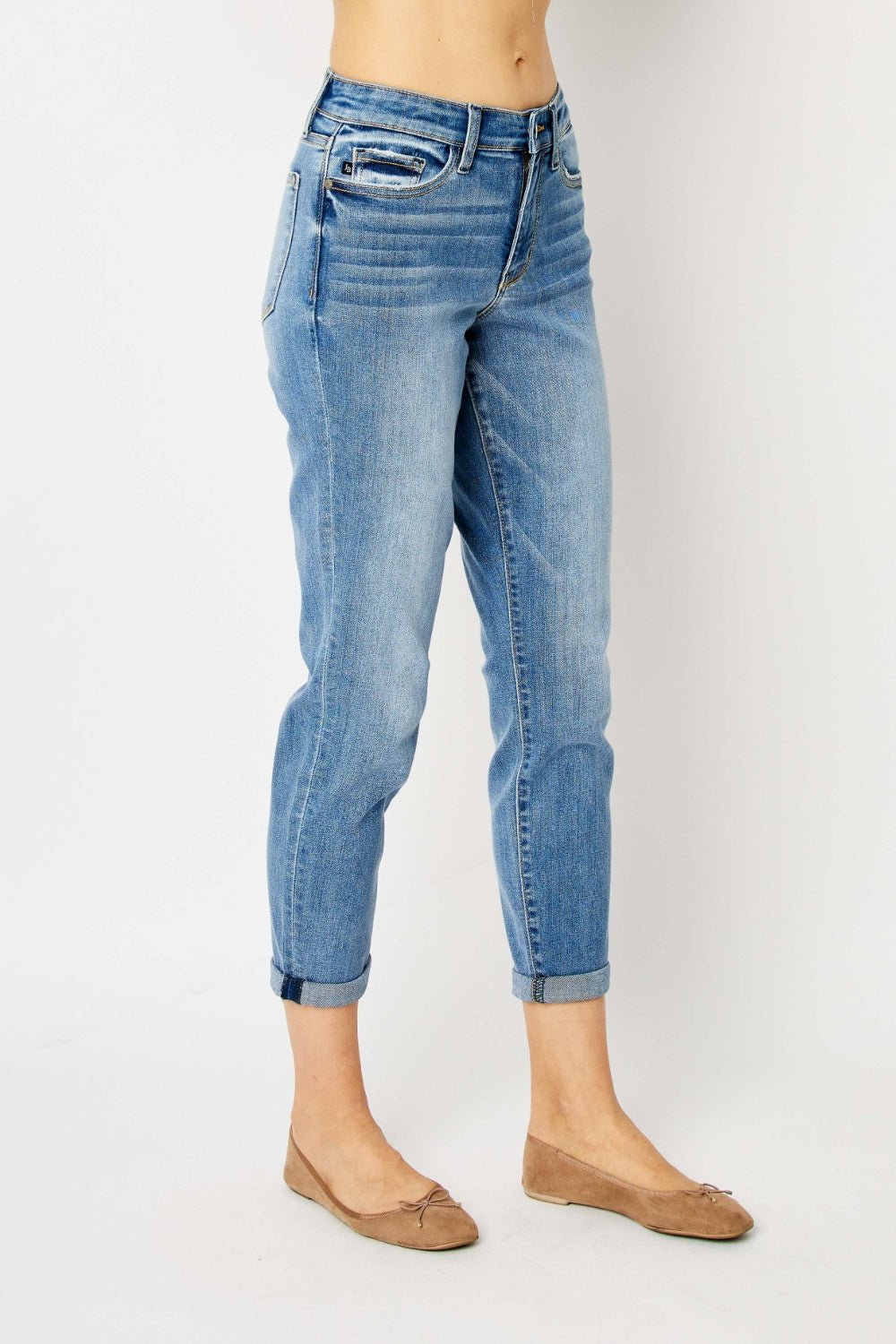 Judy Blue Full Size Cuffed Hem Slim Jeans - Flip Flop Dynasty