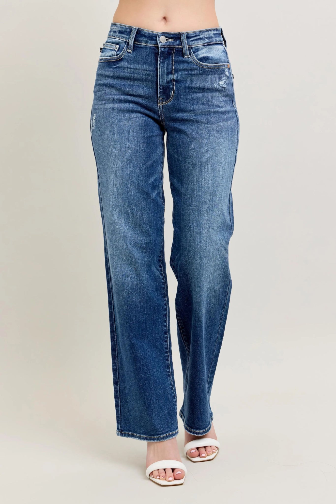 Judy Blue Full Size High Waist 90's Straight Leg Jeans Plus Size - Flip Flop Dynasty