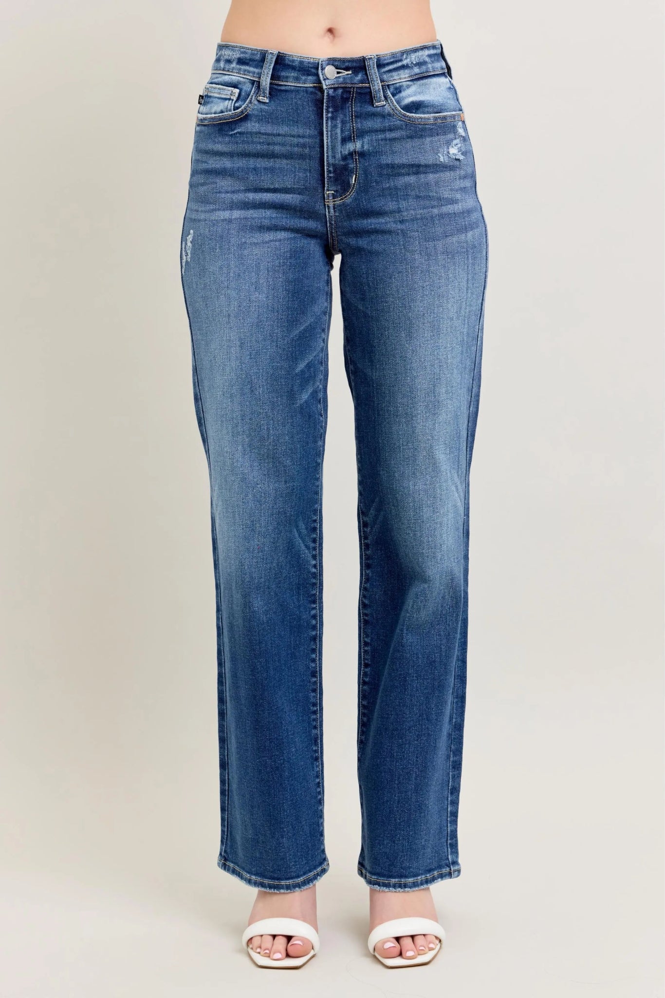 Judy Blue Full Size High Waist 90's Straight Leg Jeans Plus Size - Flip Flop Dynasty