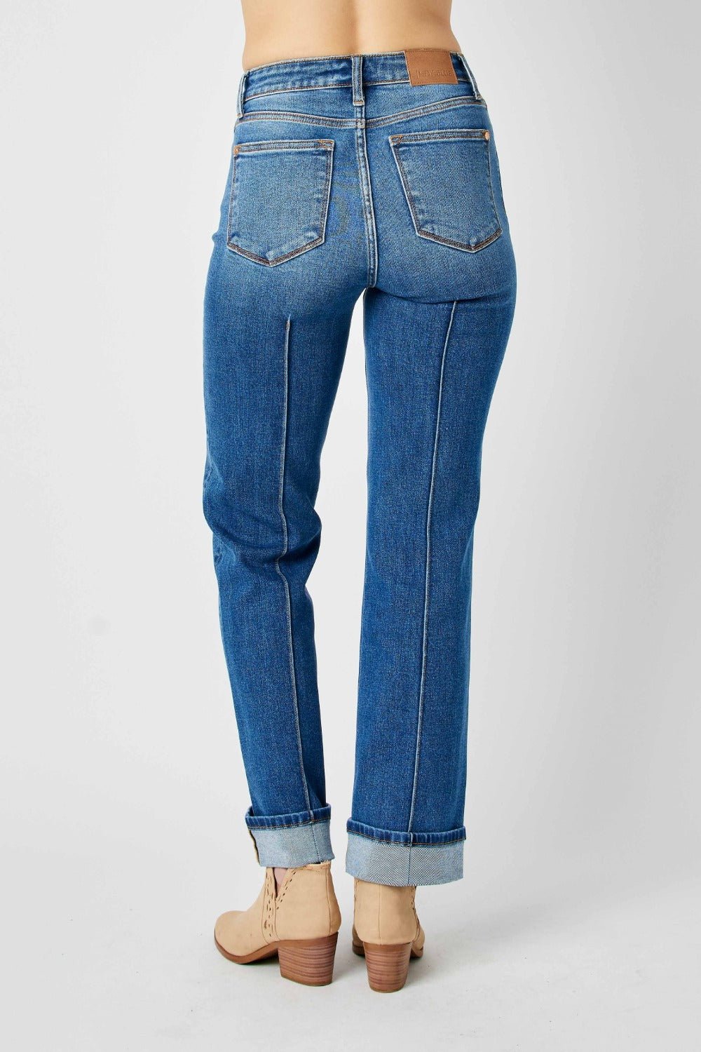 Judy Blue Full Size High Waist Front Seam Detail Straight Jeans - Flip Flop Dynasty