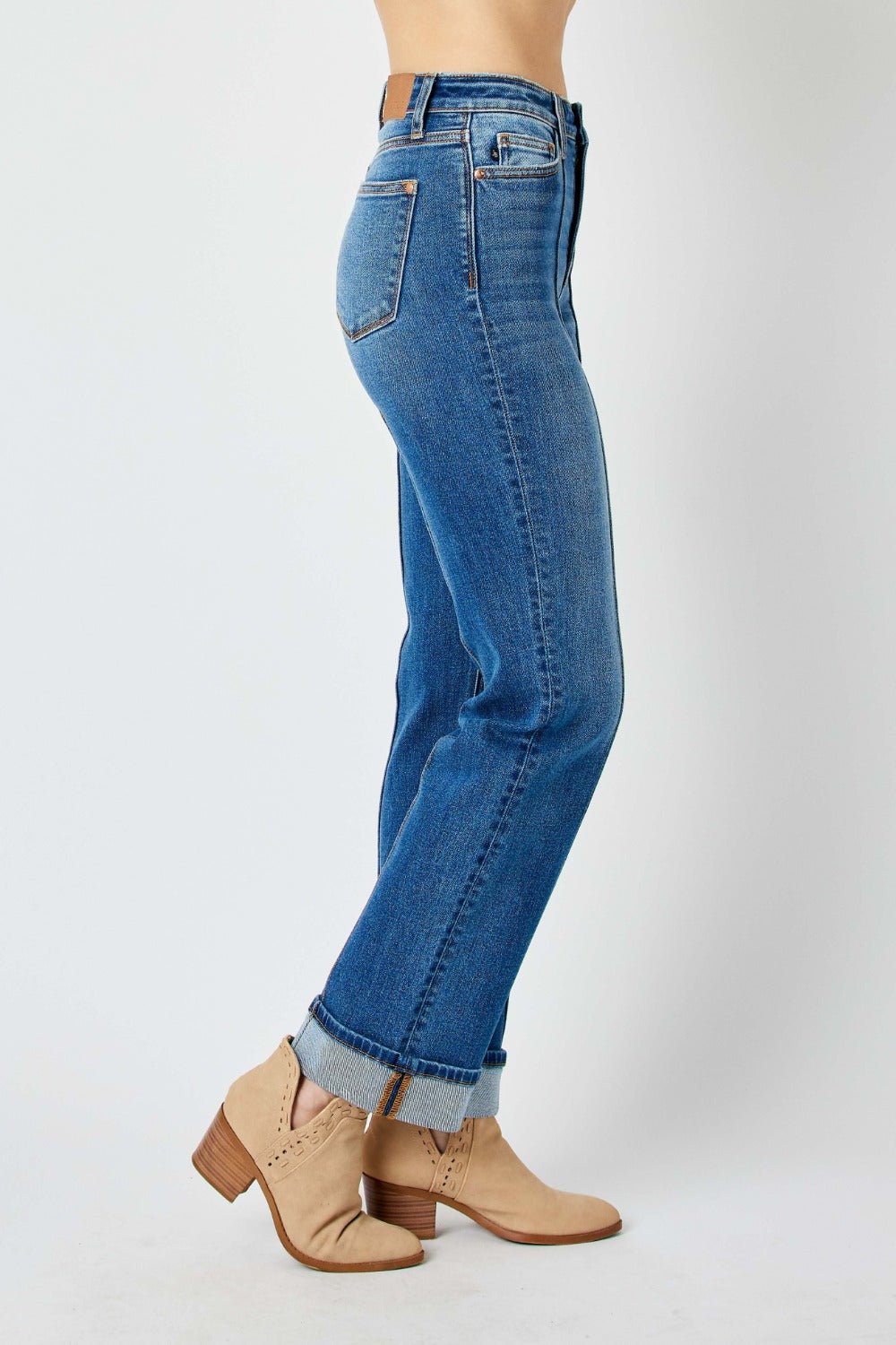 Judy Blue Full Size High Waist Front Seam Detail Straight Jeans - Flip Flop Dynasty