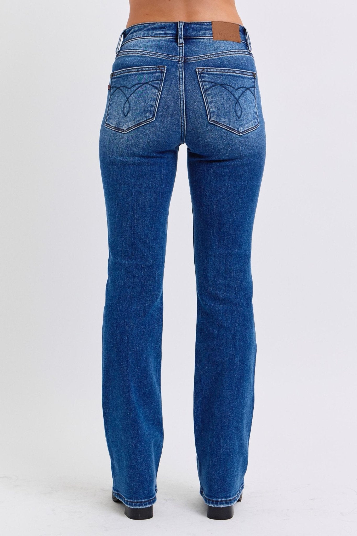 Judy Blue Full Size Run Mid - Rise Bootcut Jeans with Thermal Lining - Flip Flop Dynasty