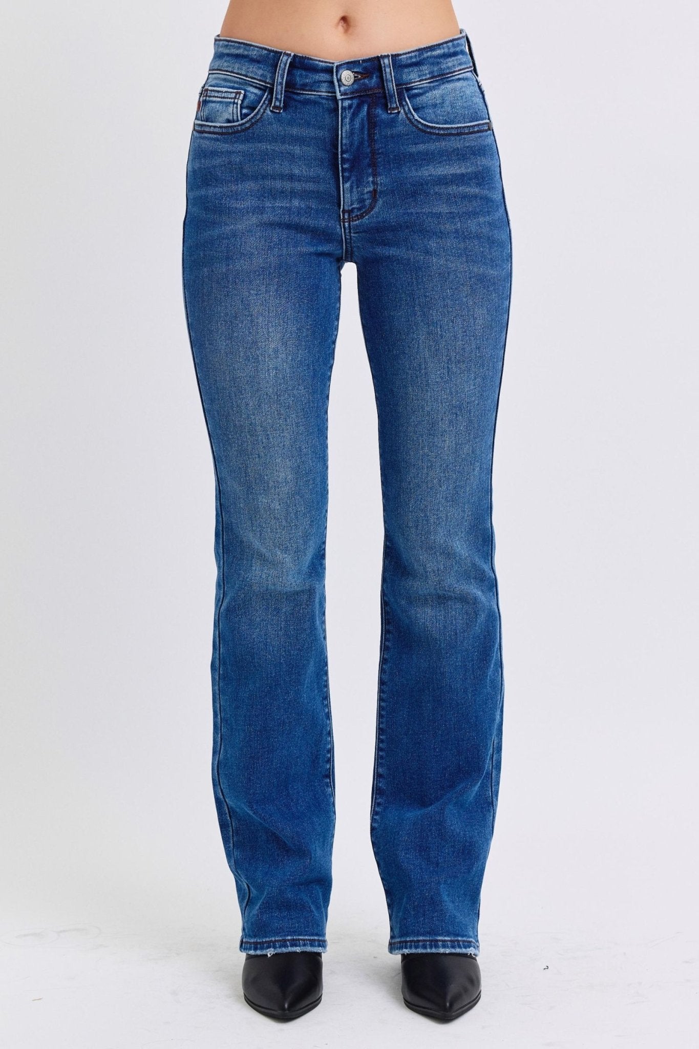 Judy Blue Full Size Run Mid - Rise Bootcut Jeans with Thermal Lining - Flip Flop Dynasty