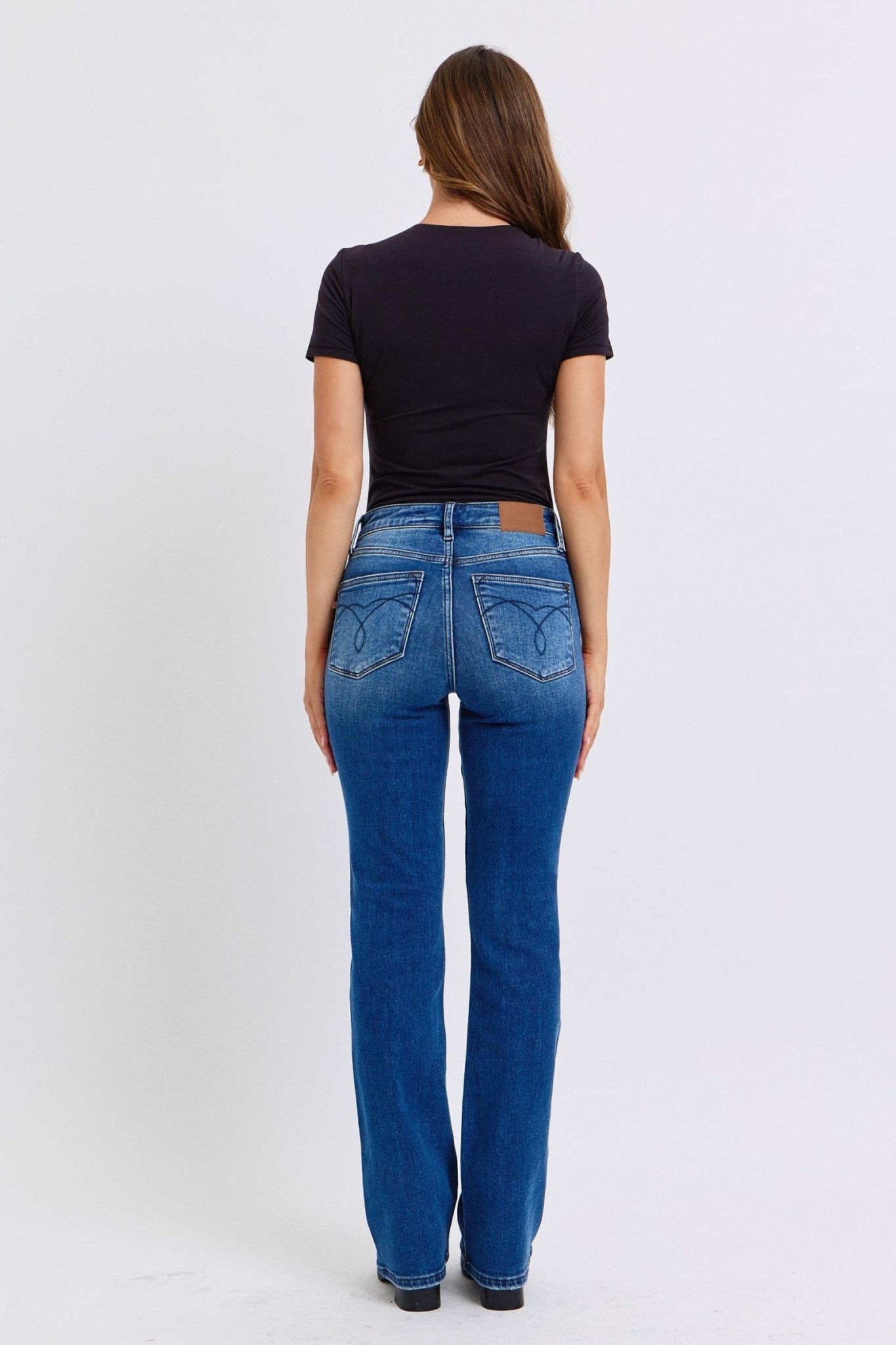 Judy Blue Full Size Run Mid - Rise Bootcut Jeans with Thermal Lining - Flip Flop Dynasty