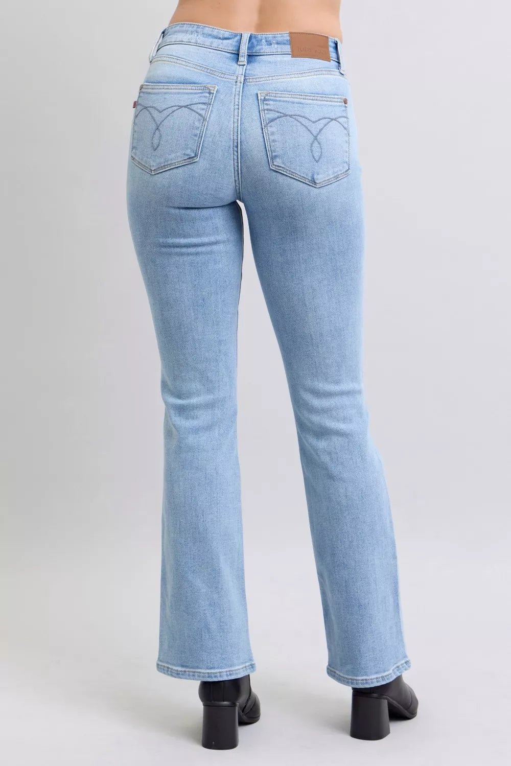 Judy Blue Mid Rise Thermal Bootcut Jeans - Flip Flop Dynasty