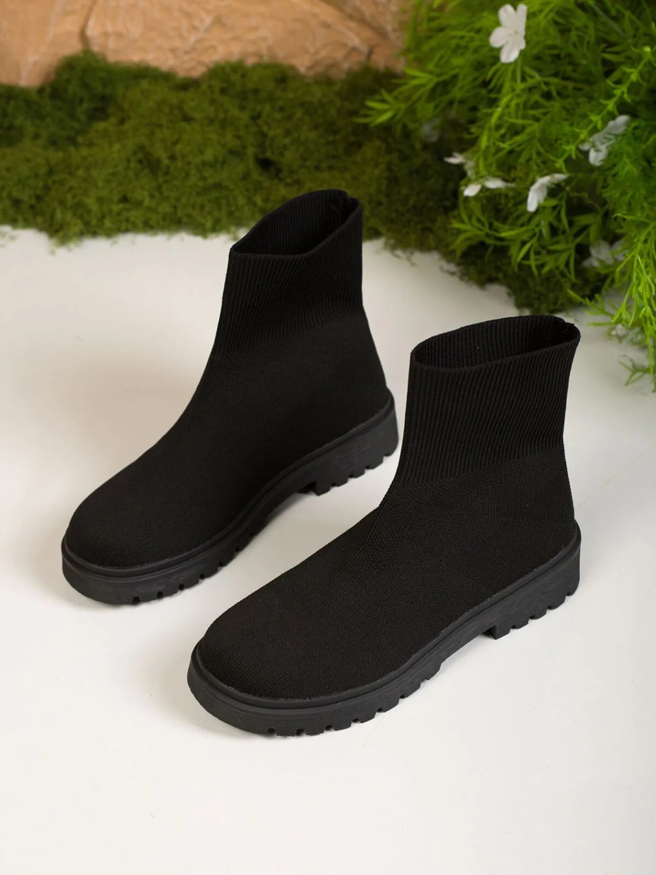 Knit Ankle Boots with Sock - Like Comfort - Flip Flop Dynasty