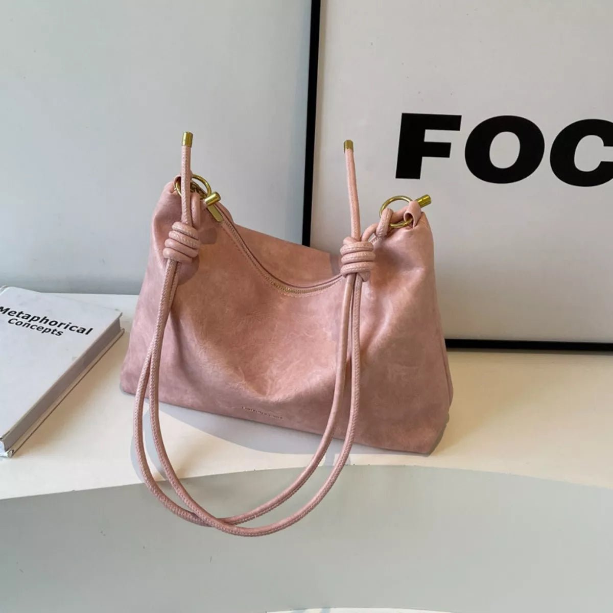 Knotted Strap Leather Handbag - Flip Flop Dynasty