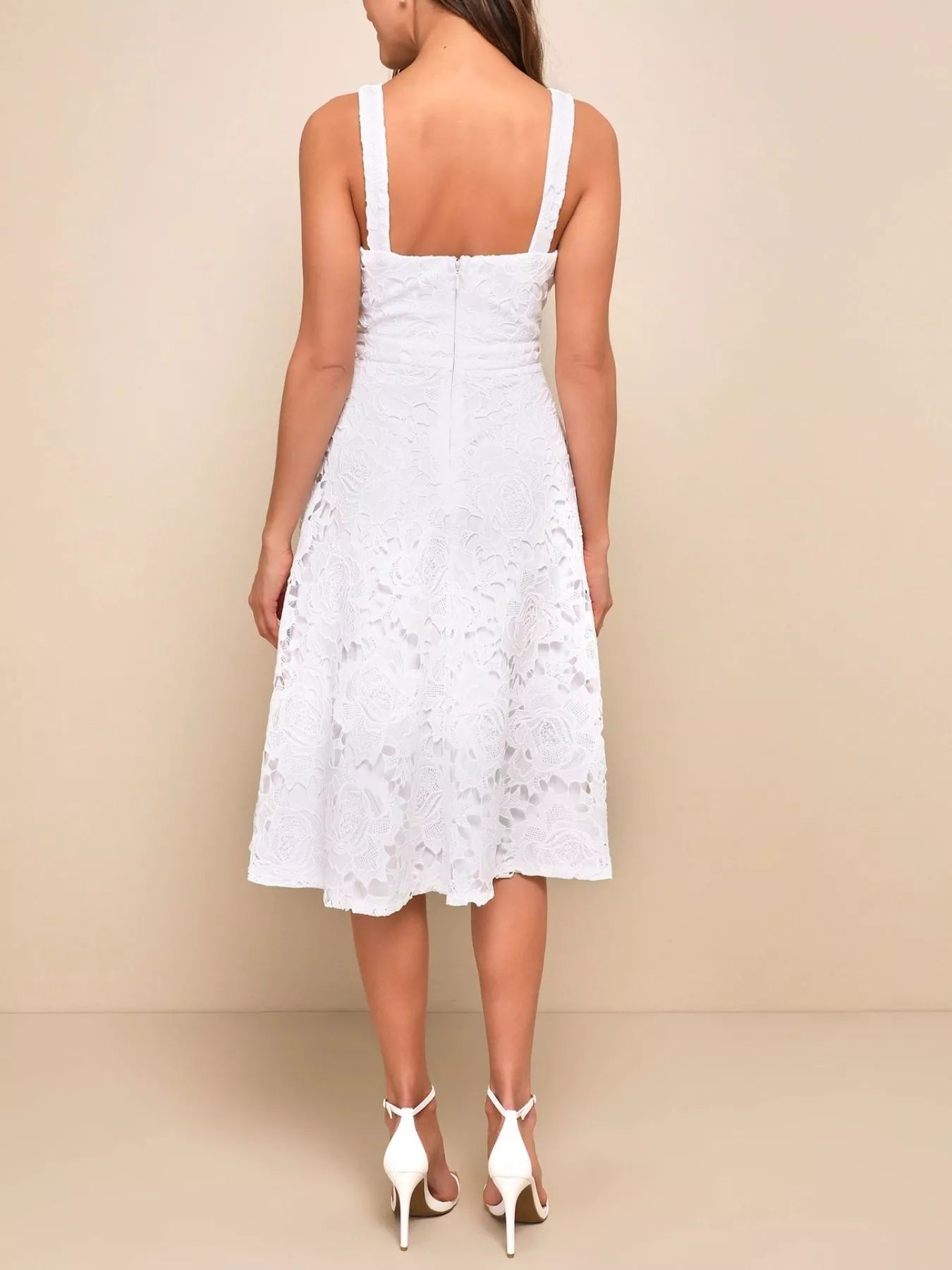Lace A - Line Midi Dress - Flip Flop Dynasty