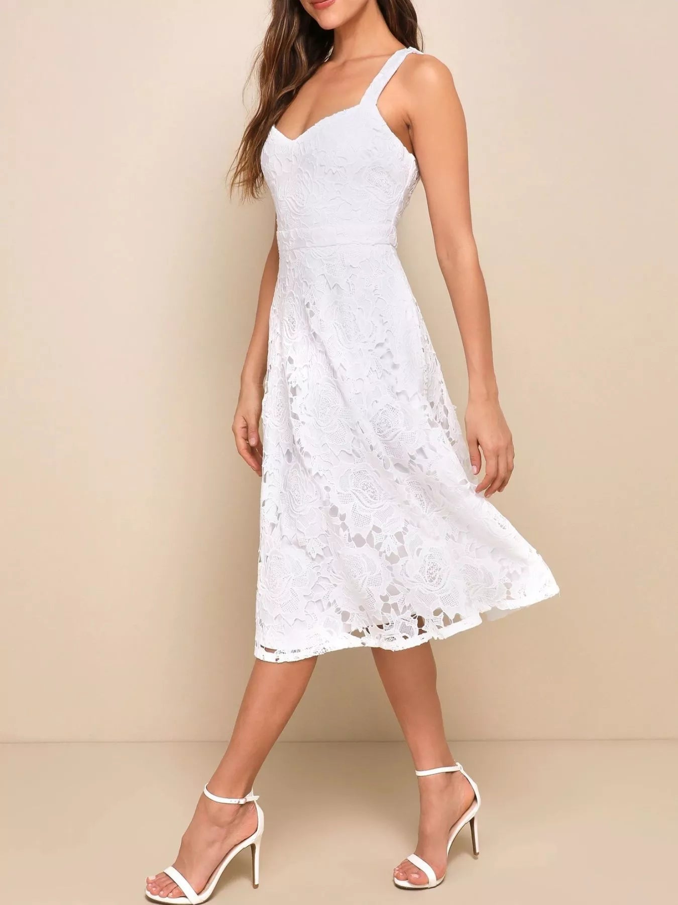 Lace A - Line Midi Dress - Flip Flop Dynasty