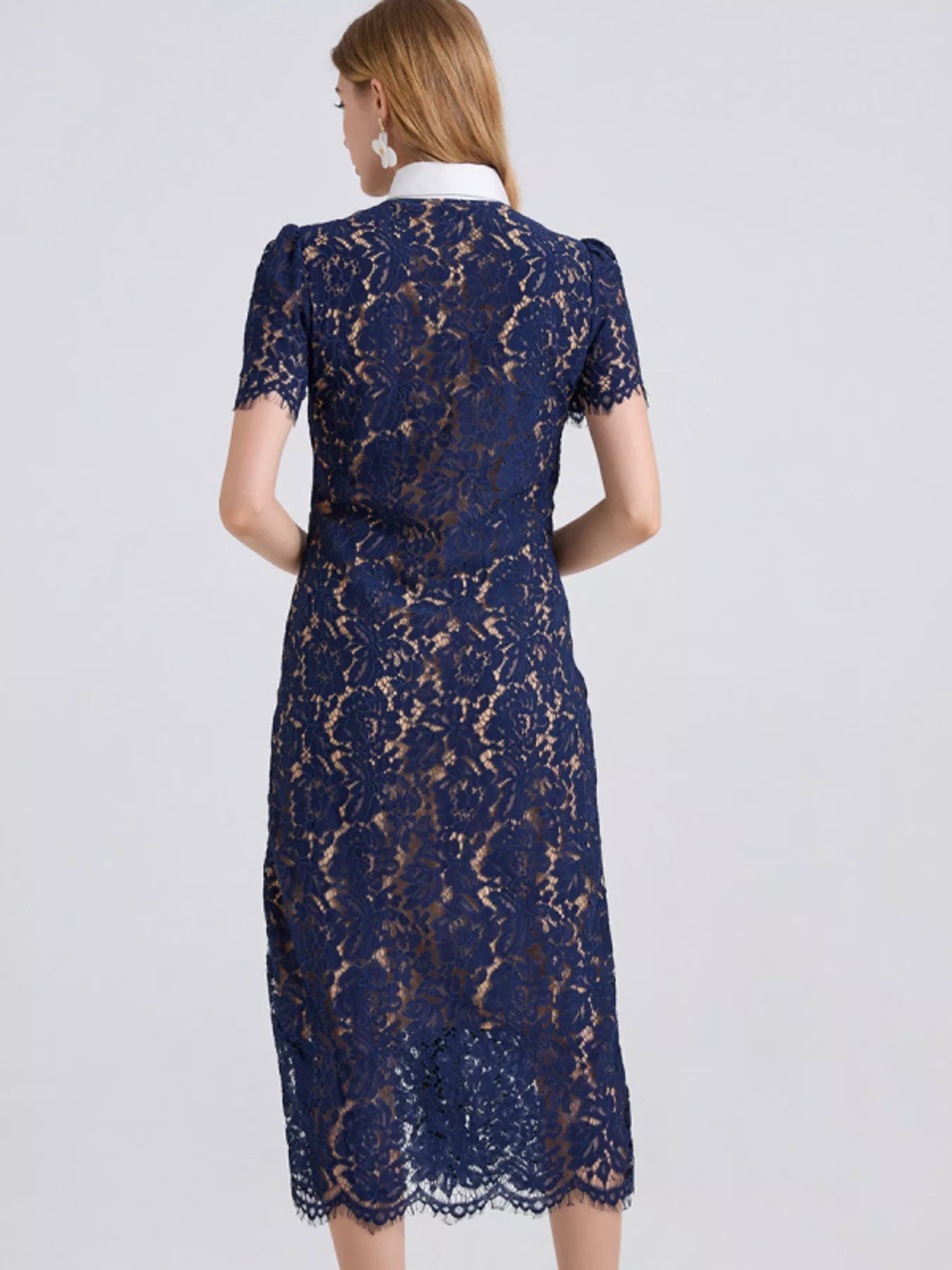 Lace Button-Down Midi Dress - Flip Flop Dynasty