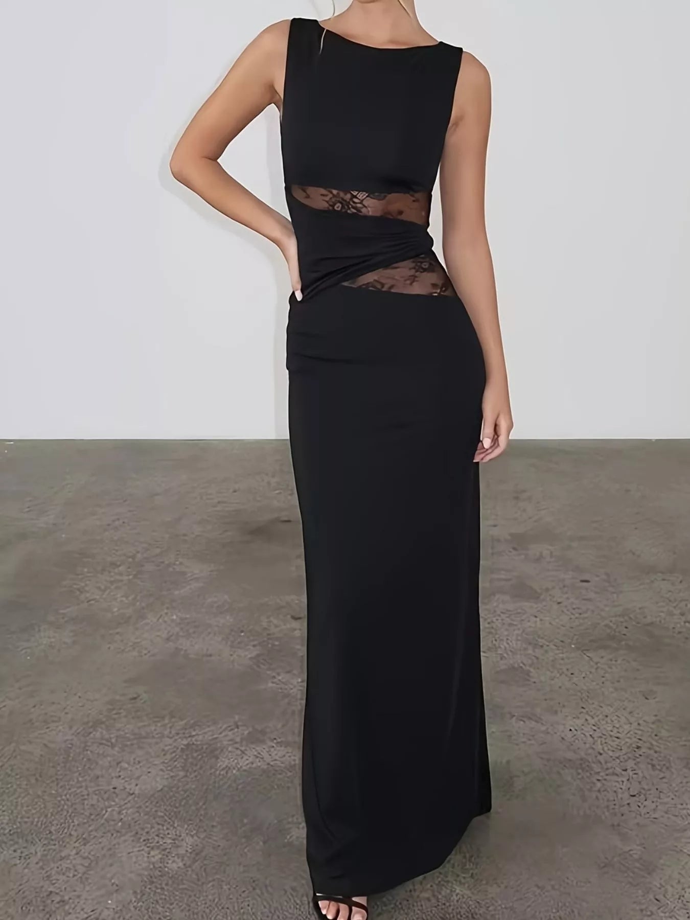 Lace Cutout Sleeveless Maxi Dress - Flip Flop Dynasty