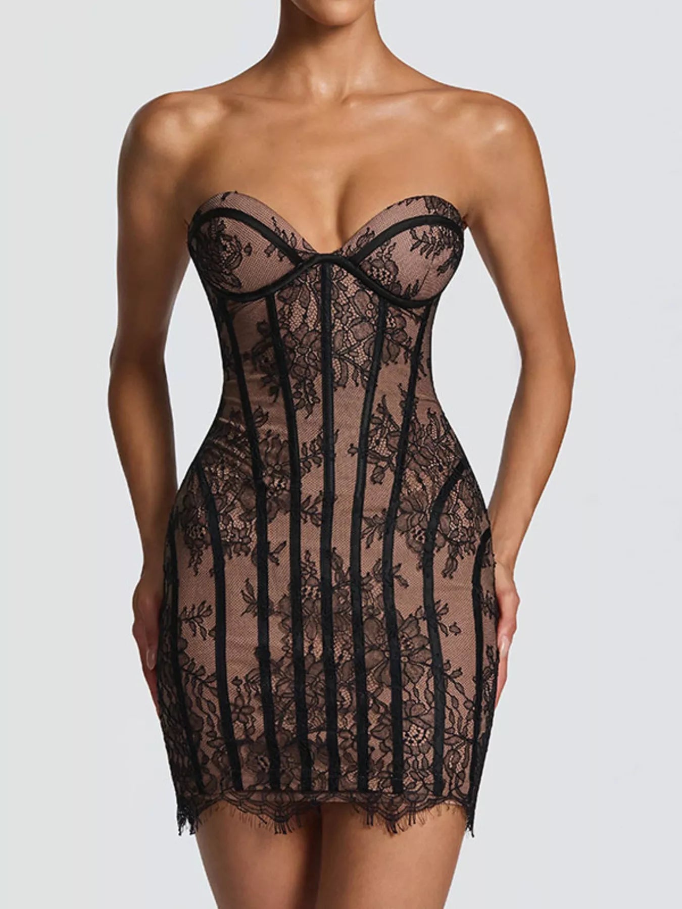Lace Detail Tube Mini Dress - Flip Flop Dynasty