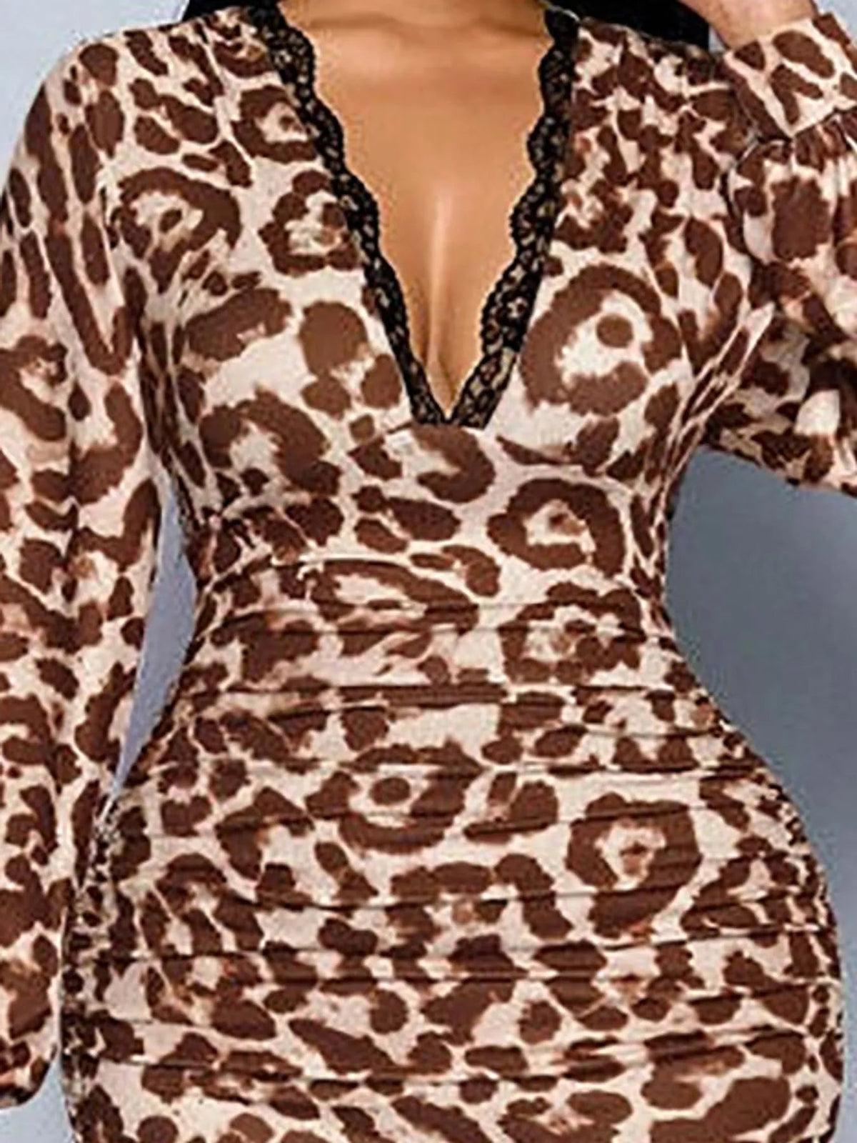 Lace Detail V-Neck Bodycon Midi Dress - Flip Flop Dynasty