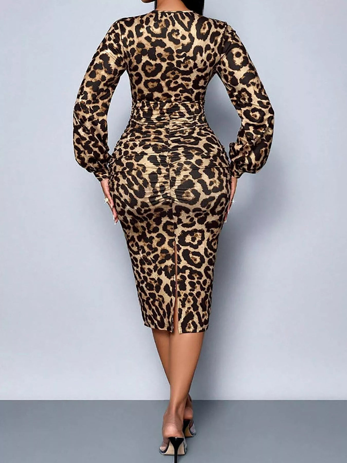 Lace Detail V-Neck Bodycon Midi Dress - Flip Flop Dynasty