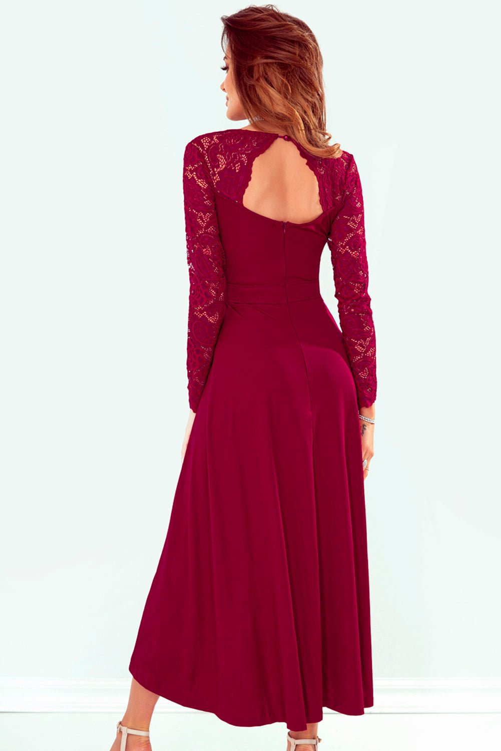 Lace High - Low V - Neck Dress - Flip Flop Dynasty