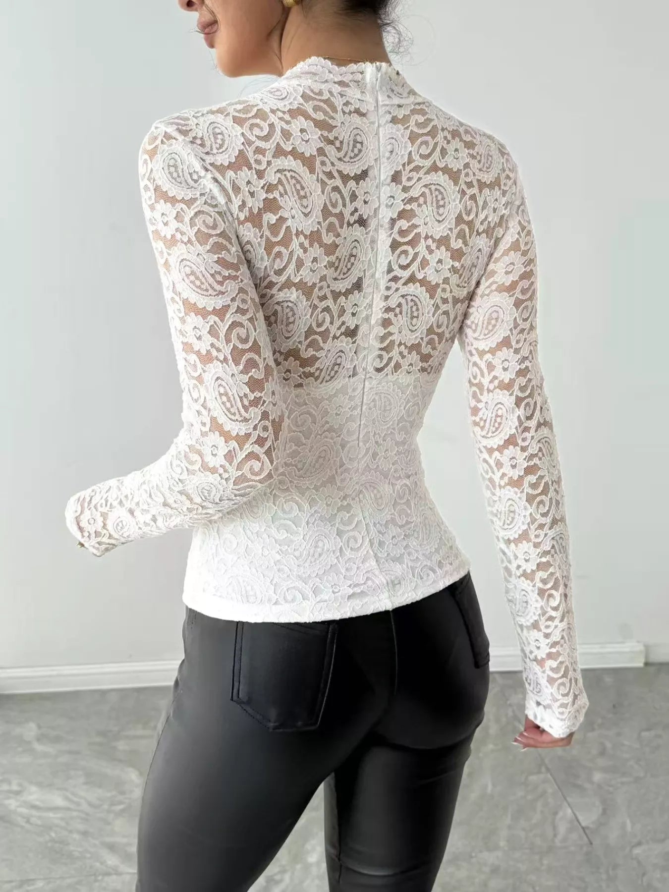 Lace Long Sleeve Top - Flip Flop Dynasty
